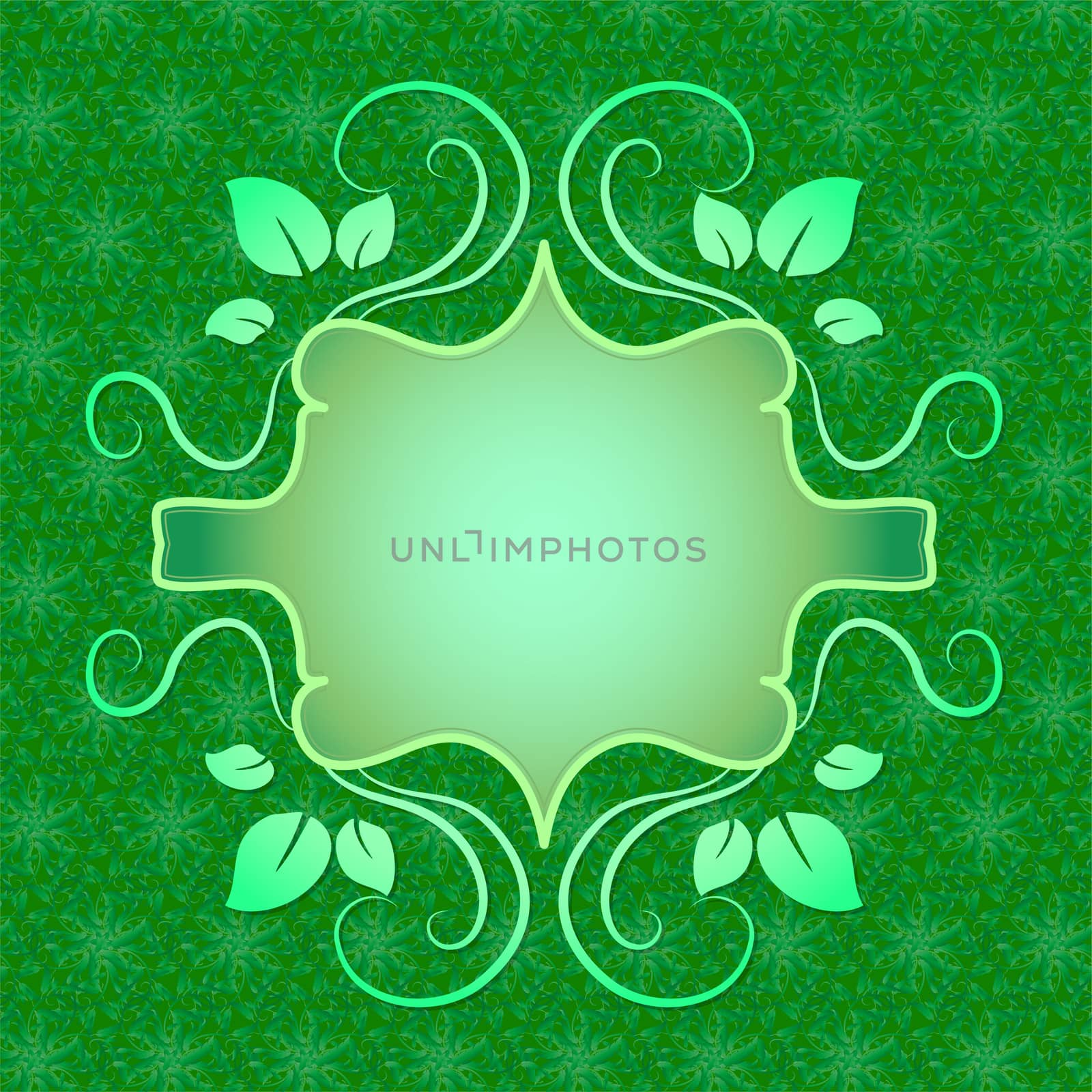 Green background with a place for text in the center. illustration