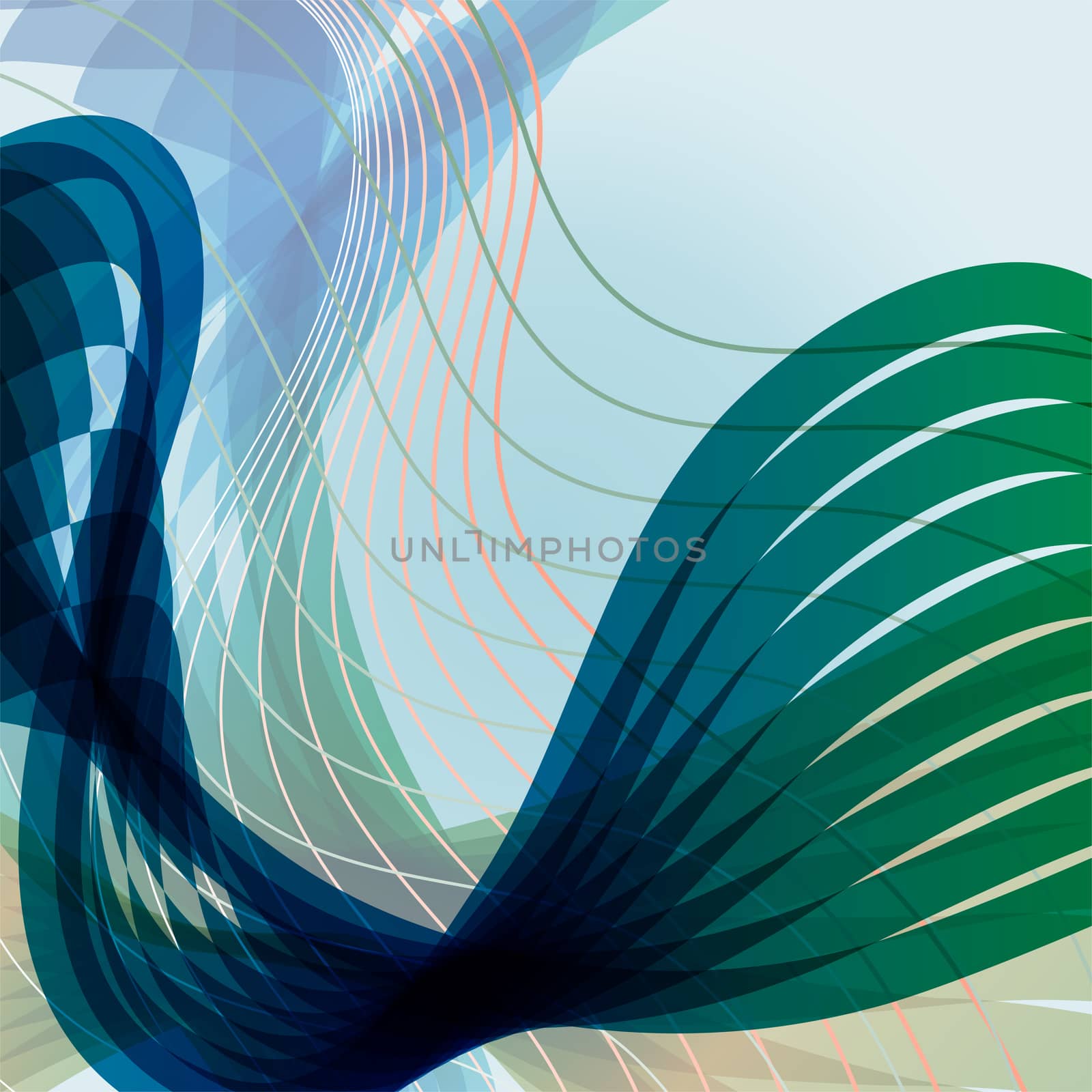 Abstract background with curls and place for your text. illustration
