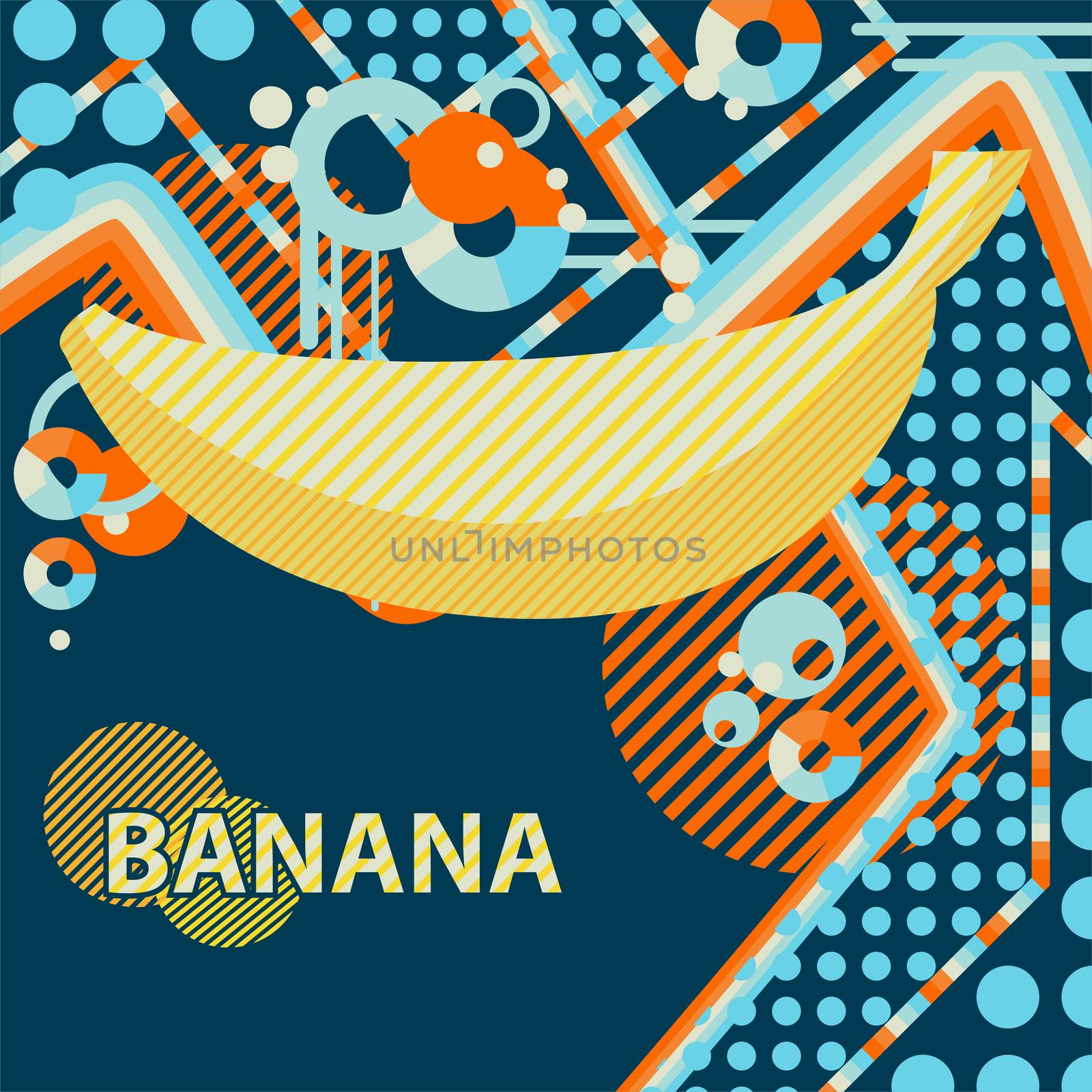 Abstract background with a banana as a logo for business with space for your text. illustration