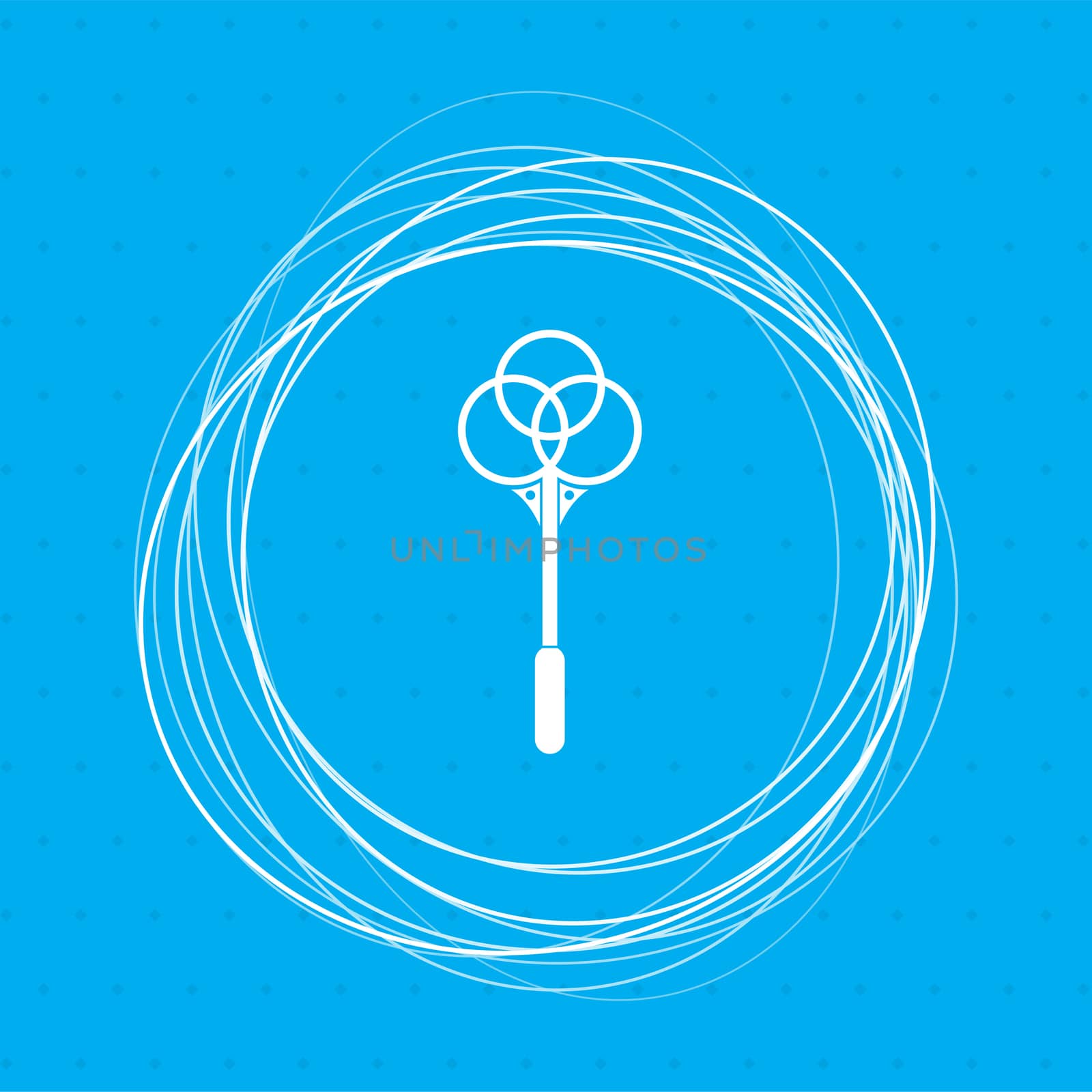 Knockout for carpets icon on a blue background with abstract circles around and place for your text. illustration