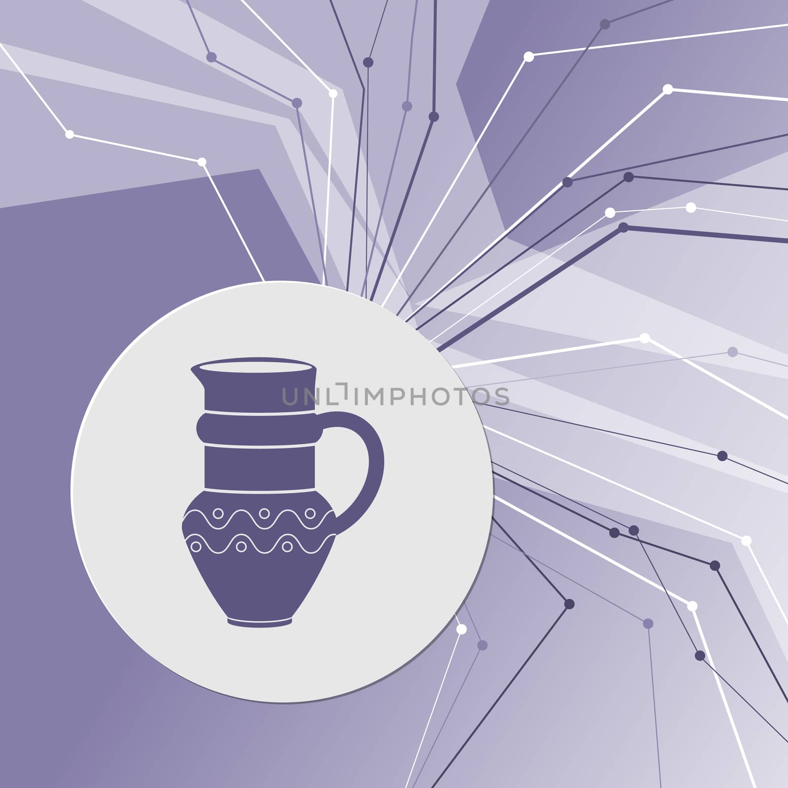 Jug Icon on purple abstract modern background. The lines in all directions. With room for your advertising. illustration