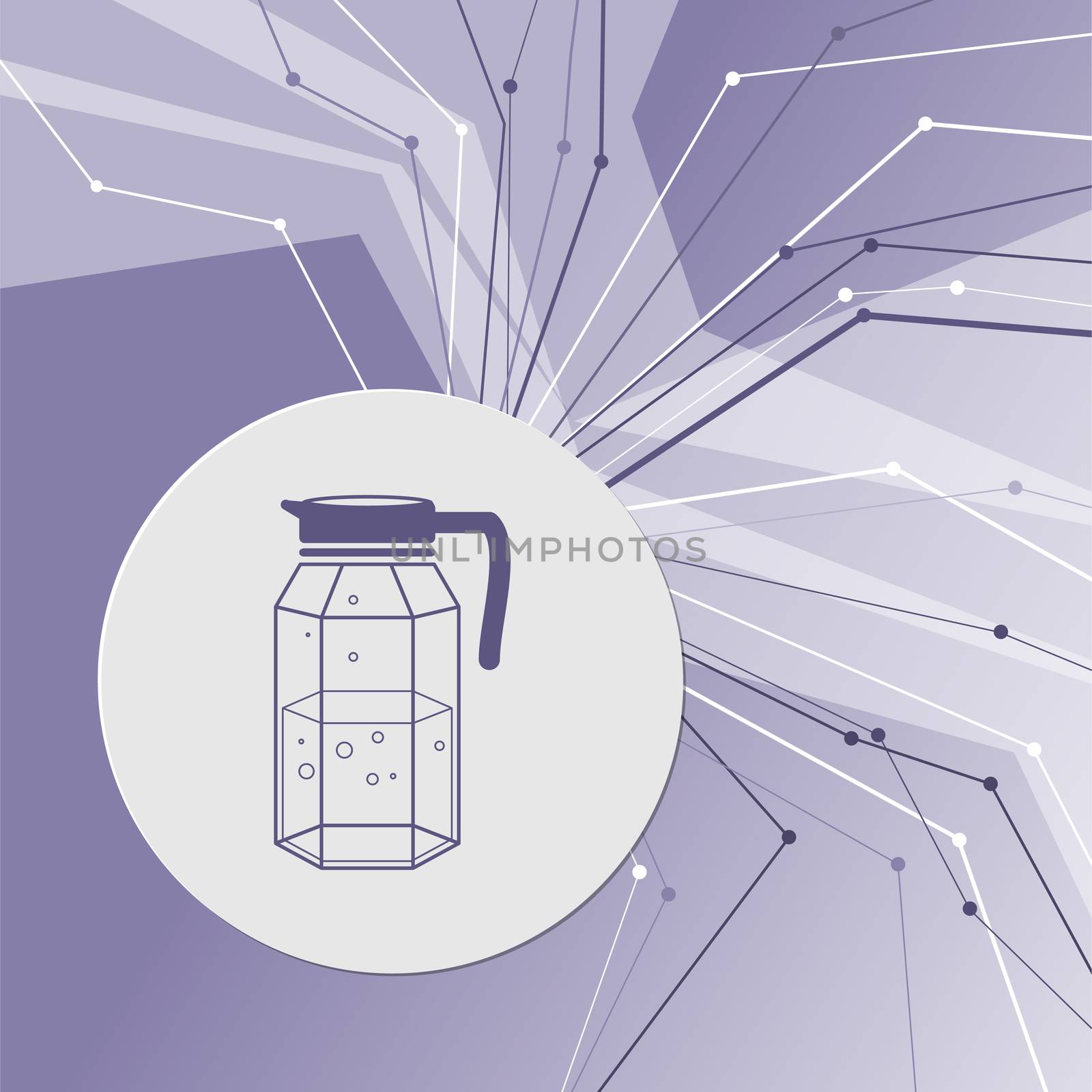 Decanter Icon on purple abstract modern background. The lines in all directions. With room for your advertising. illustration