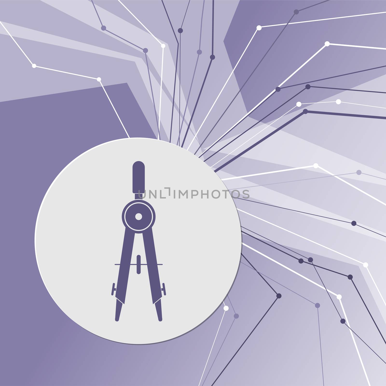 Circinus icon on purple abstract modern background. The lines in all directions. With room for your advertising. illustration