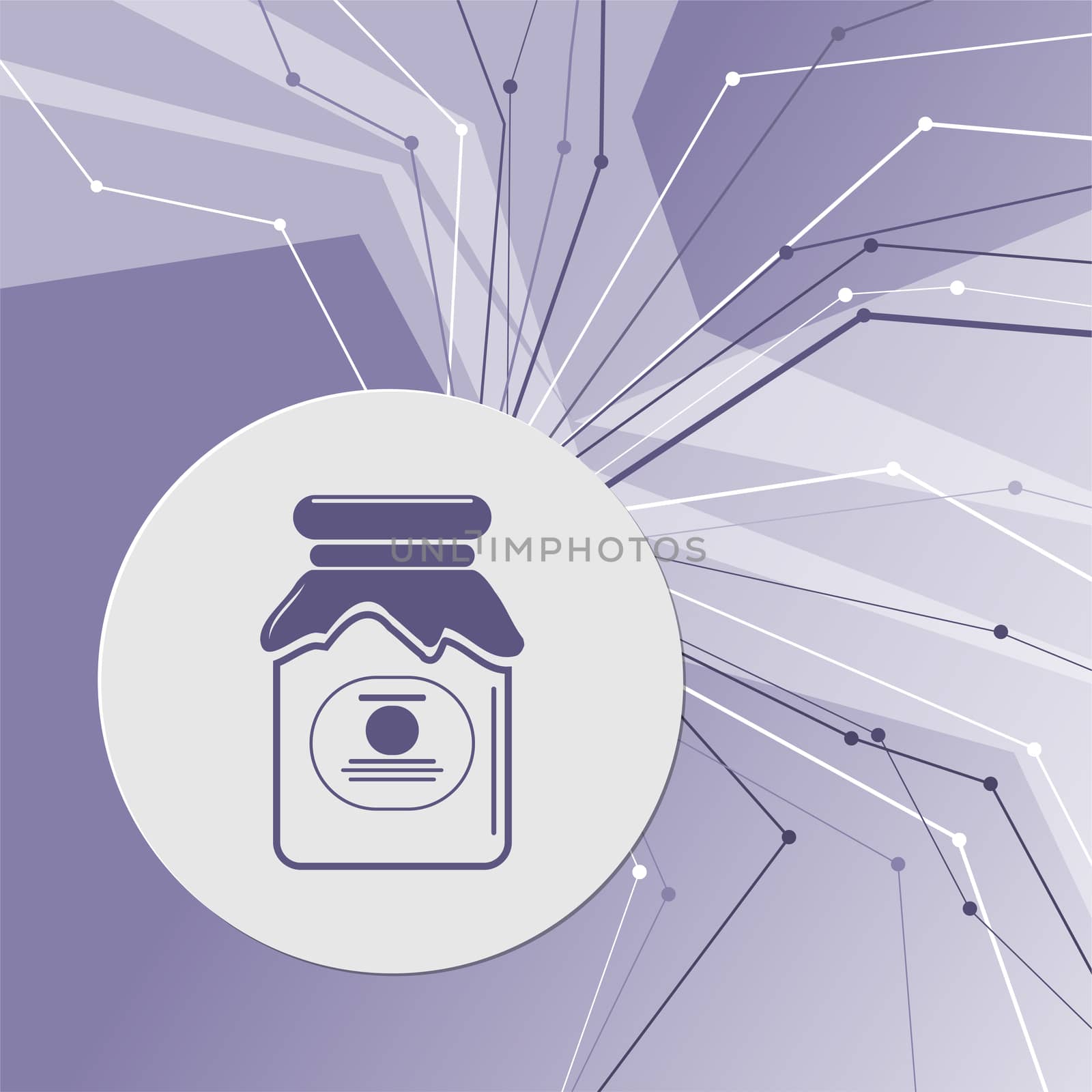 Jam Icon on purple abstract modern background. The lines in all directions. With room for your advertising. illustration