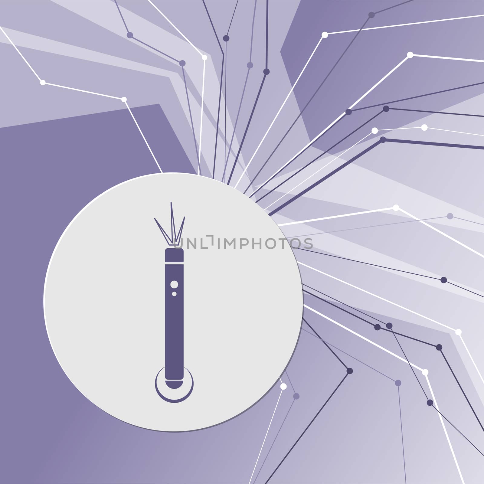 laser pointer icon on purple abstract modern background. The lines in all directions. With room for your advertising. illustration