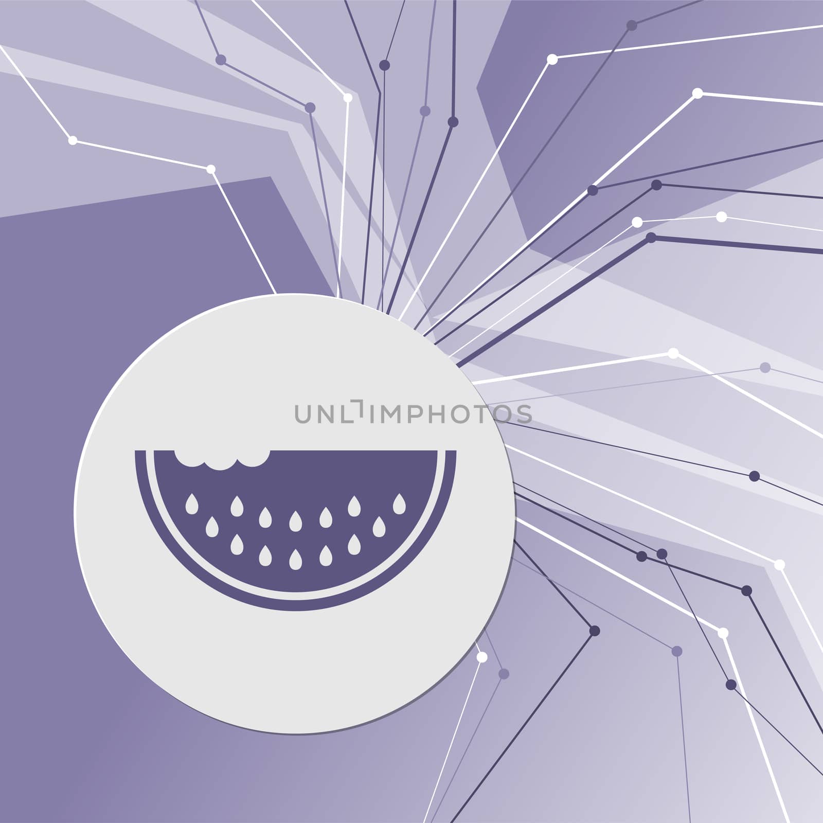watermelon icon on purple abstract modern background. The lines in all directions. With room for your advertising. illustration