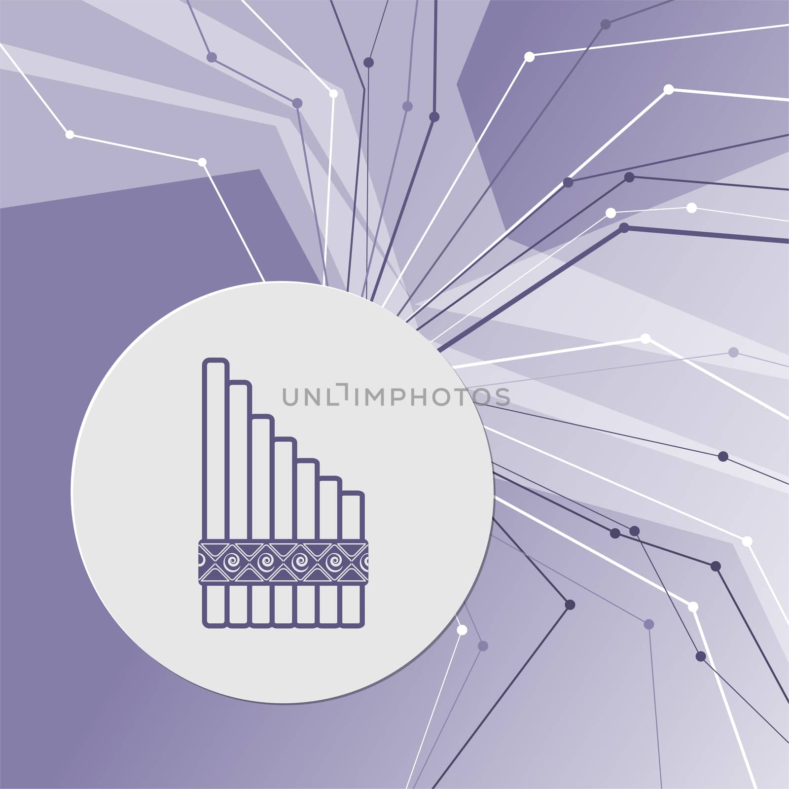 xylophone icon on purple abstract modern background. The lines in all directions. With room for your advertising. illustration