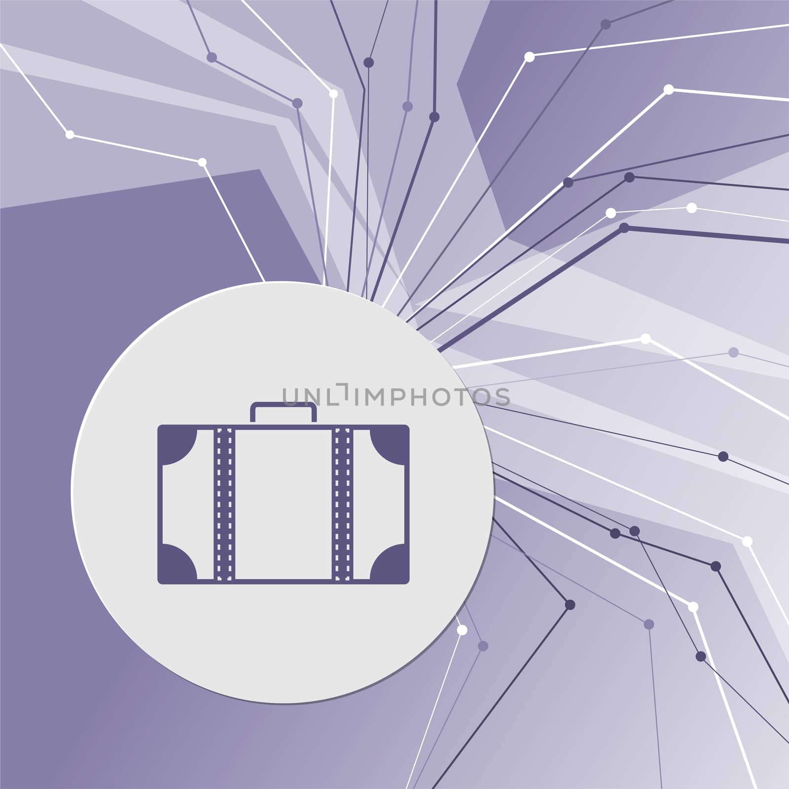 luggage icon on purple abstract modern background. The lines in all directions. With room for your advertising. illustration