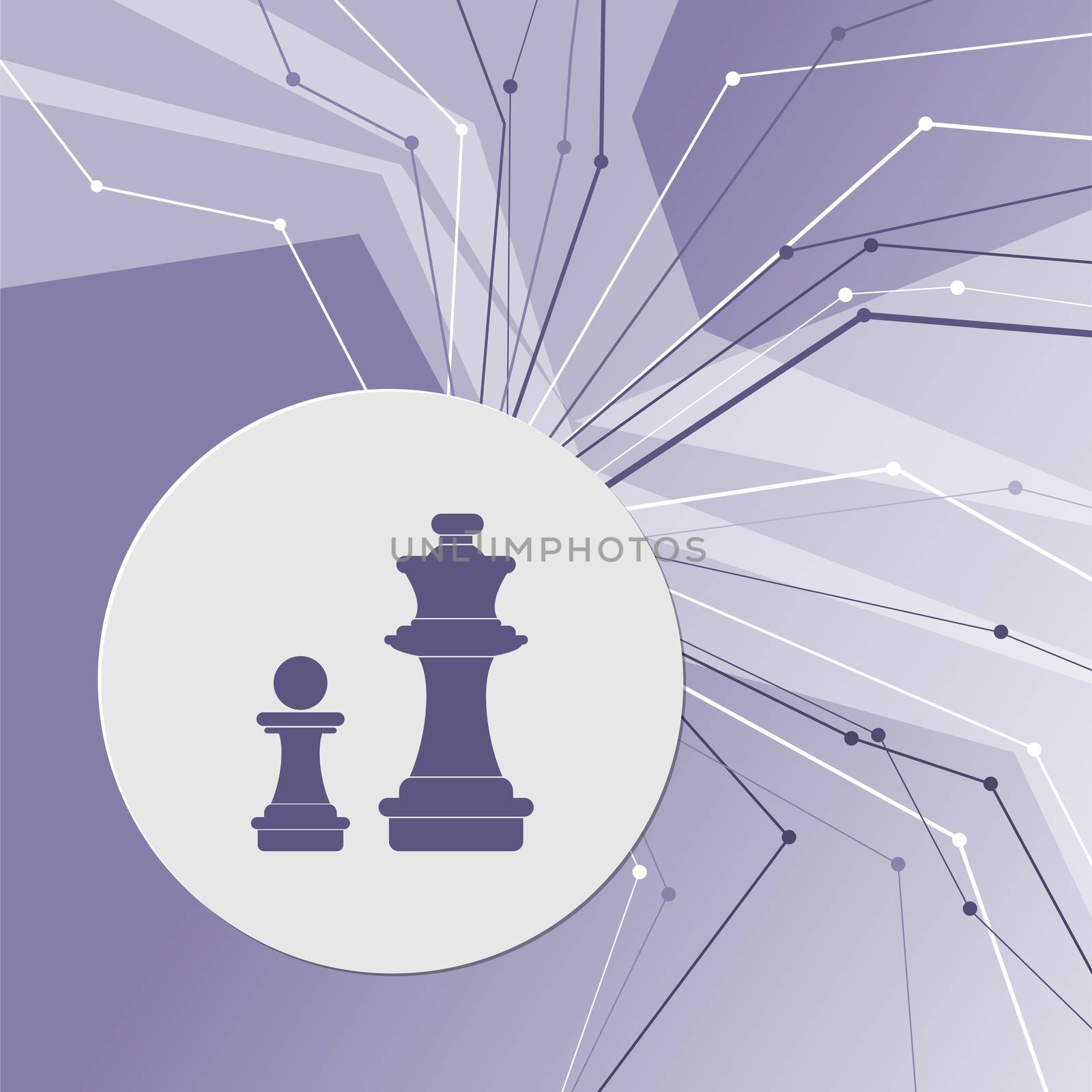 Chess Icon on purple abstract modern background. The lines in all directions. With room for your advertising.  by Adamchuk