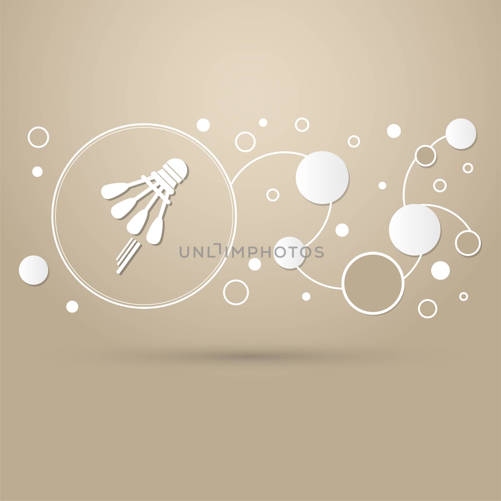 Shuttlecock, badminton, tennis icon on a brown background with elegant style and modern design infographic.  by Adamchuk