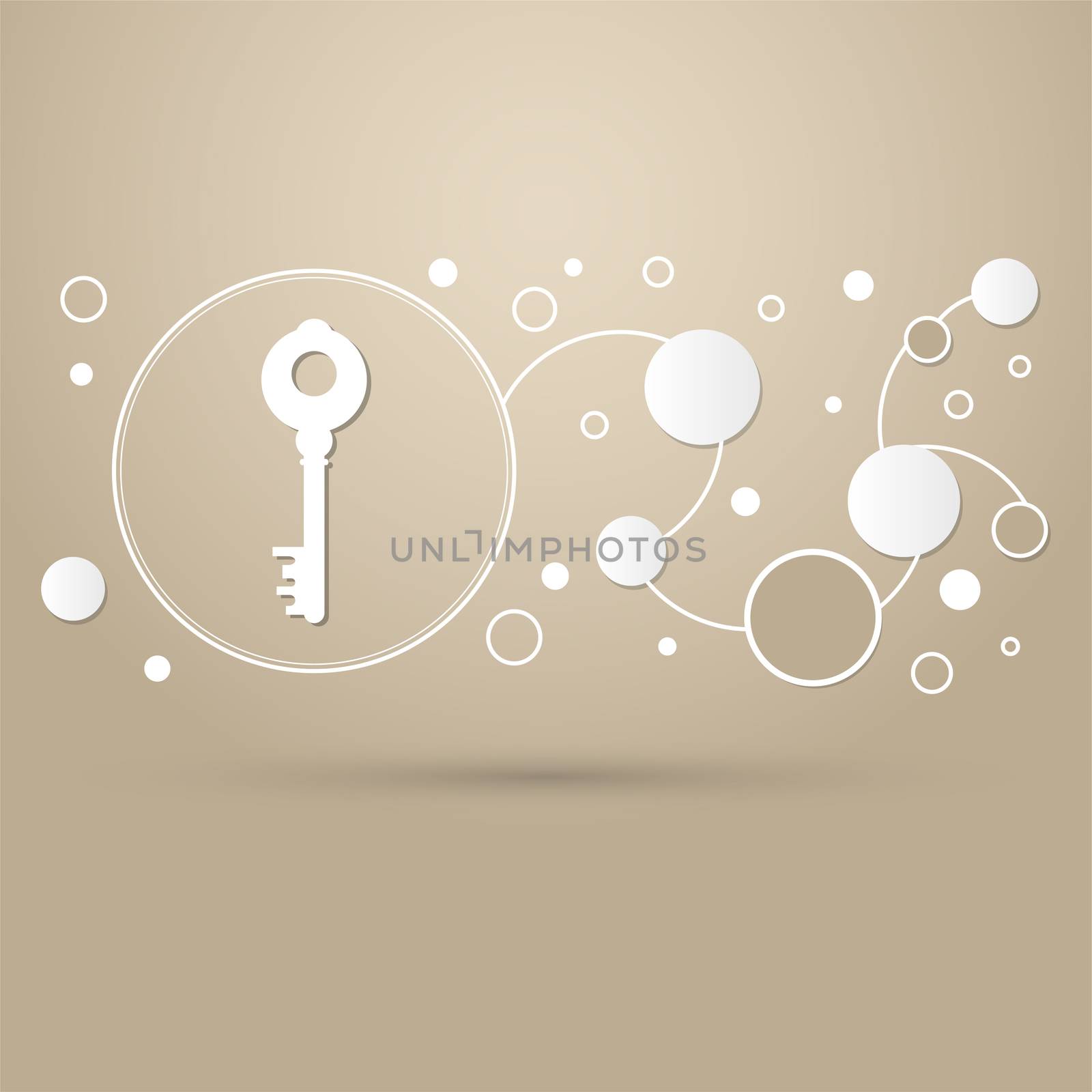 Key Icon on a brown background with elegant style and modern design infographic.  by Adamchuk