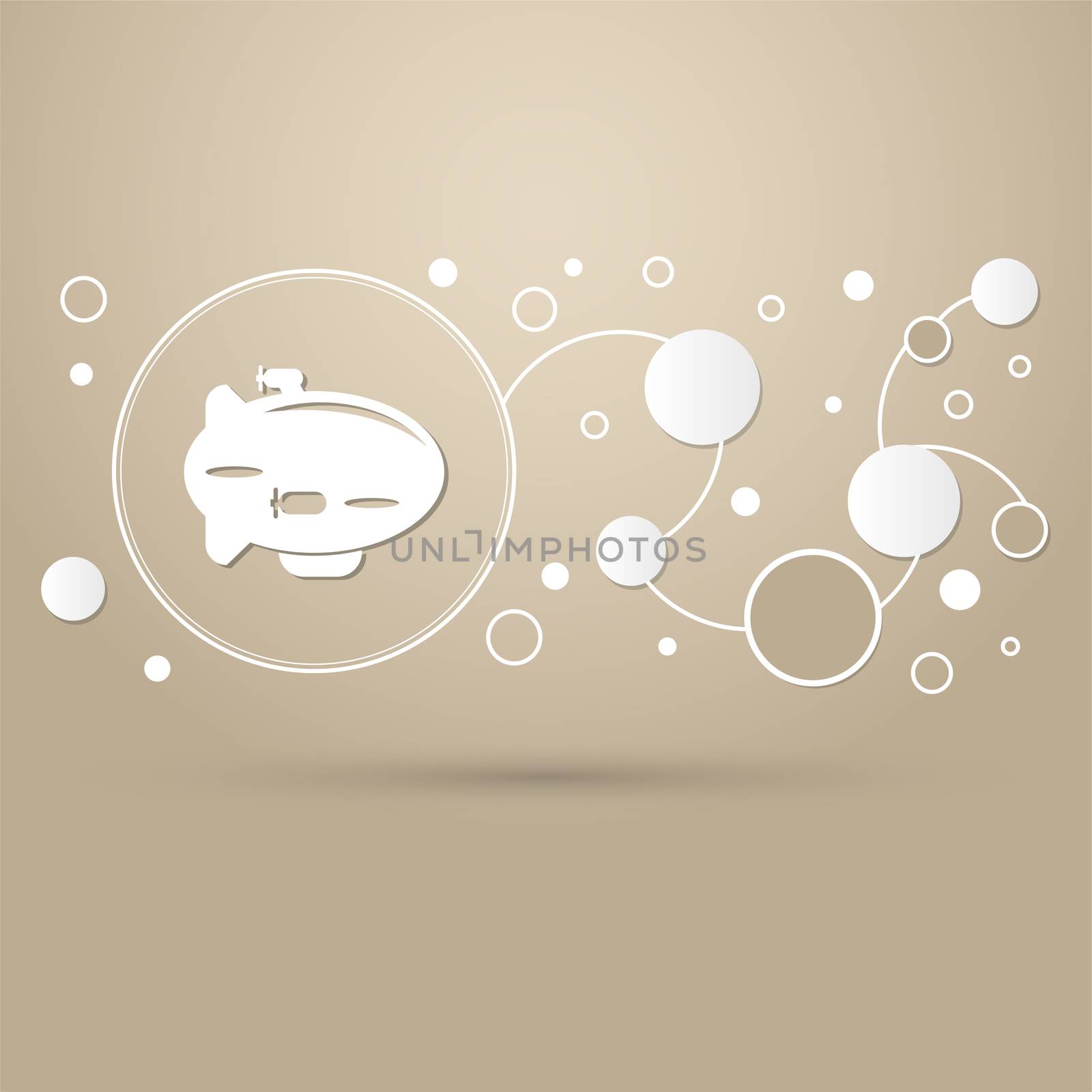 Airship Icon on a brown background with elegant style and modern design infographic. illustration