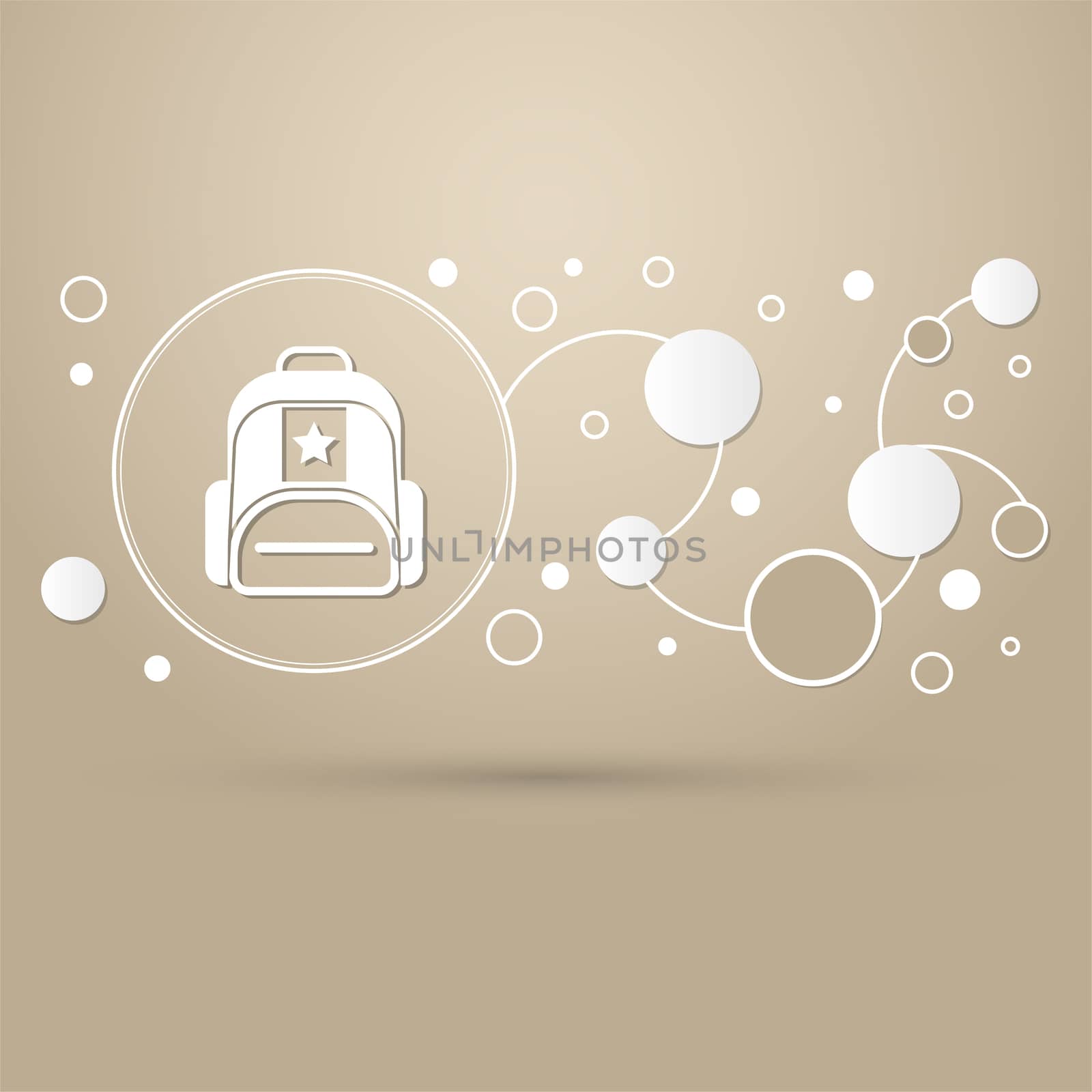 Briefcase, case, bag icon on a brown background with elegant style and modern design infographic. illustration