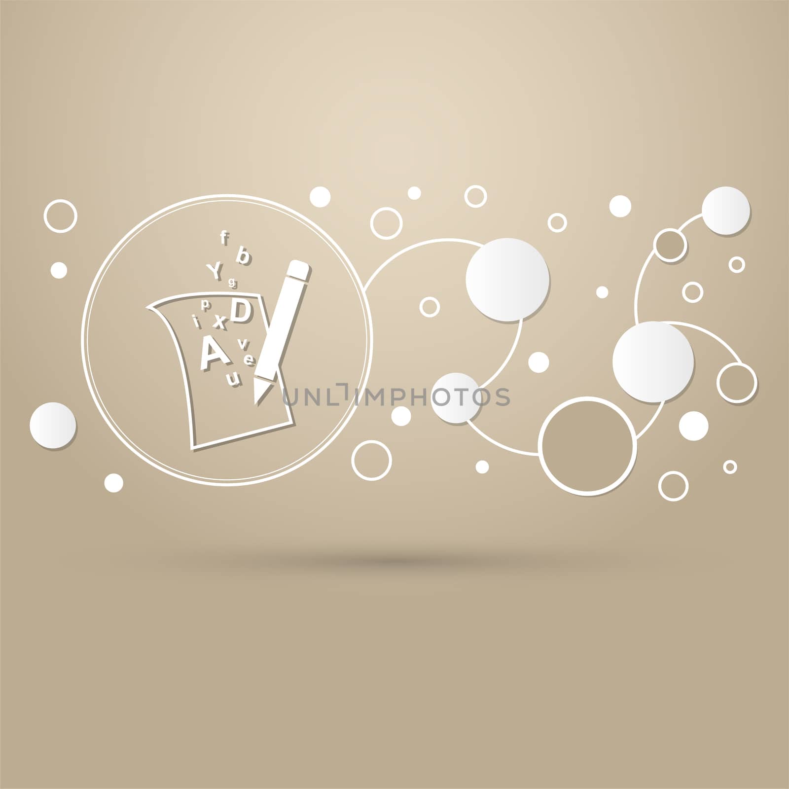 letter page text icon on a brown background with elegant style and modern design infographic. illustration