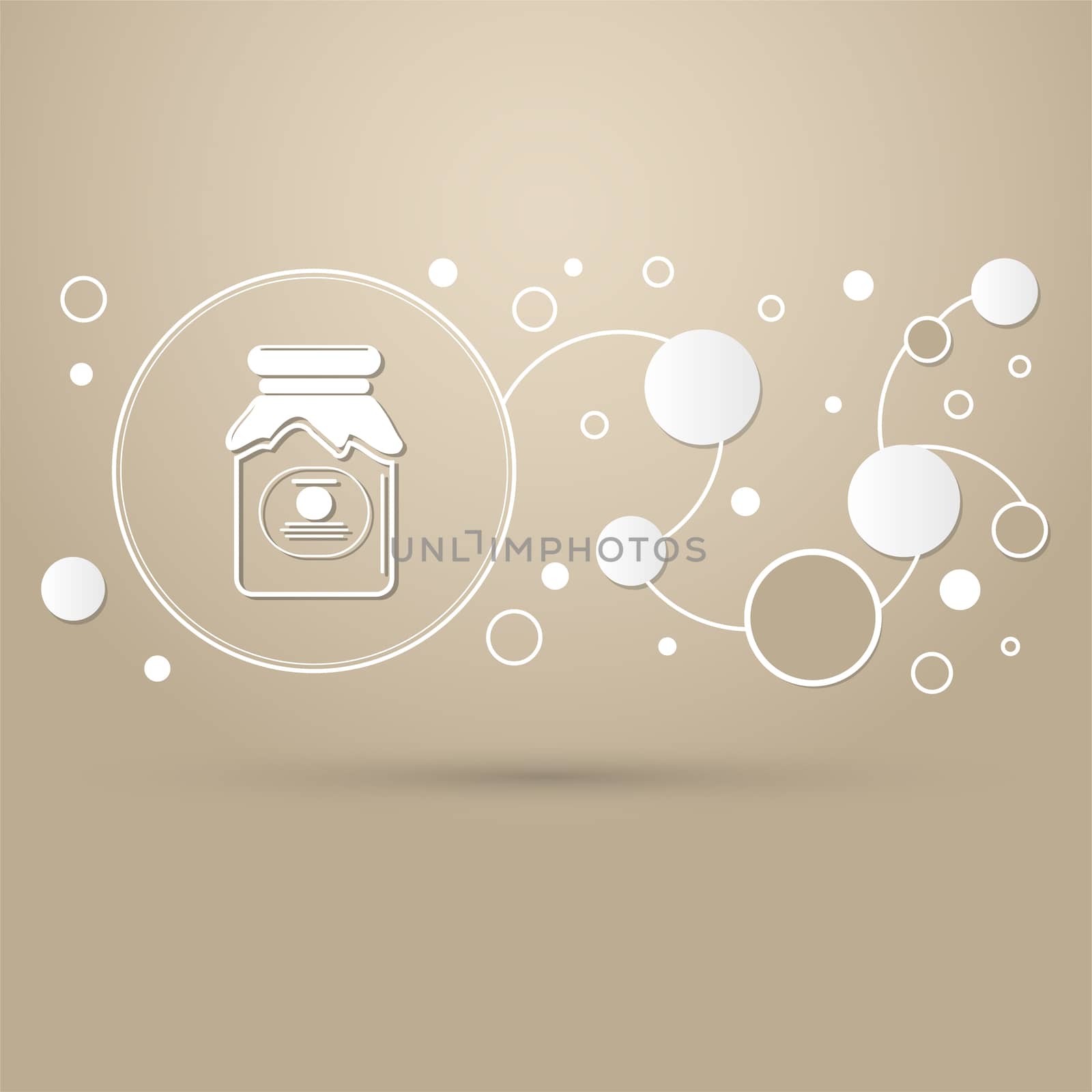 Jam Icon on a brown background with elegant style and modern design infographic. illustration