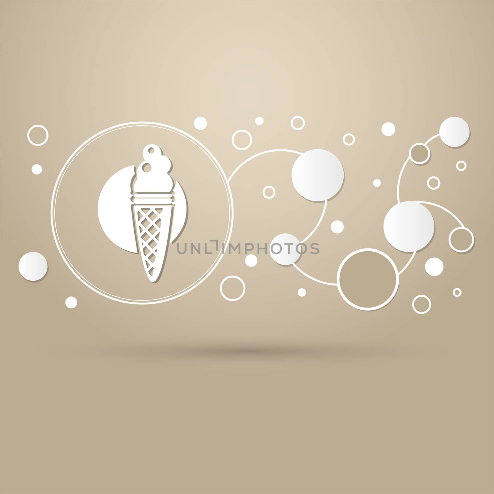 Ice Cream icon on a brown background with elegant style and modern design infographic. illustration