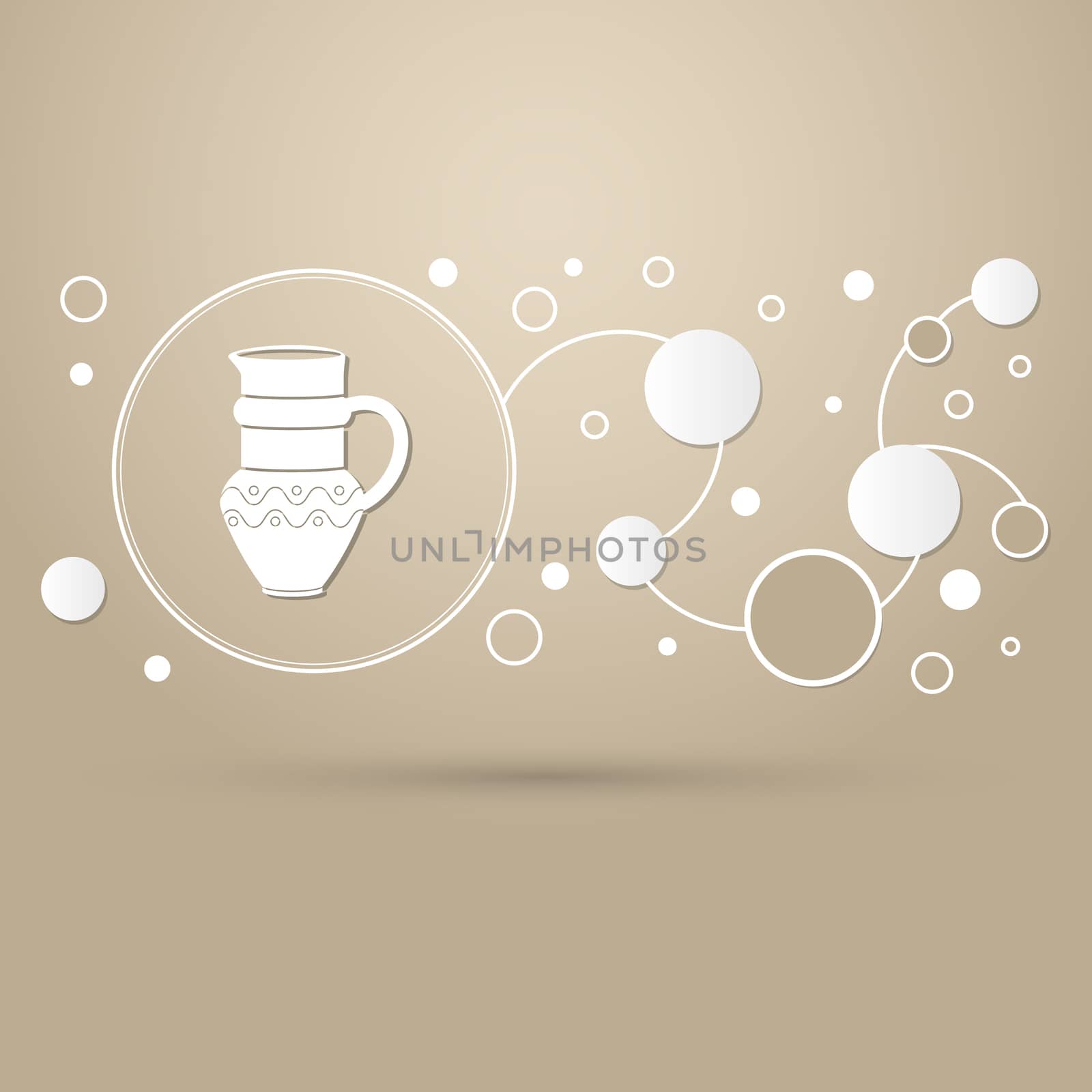 Jug Icon on a brown background with elegant style and modern design infographic. illustration