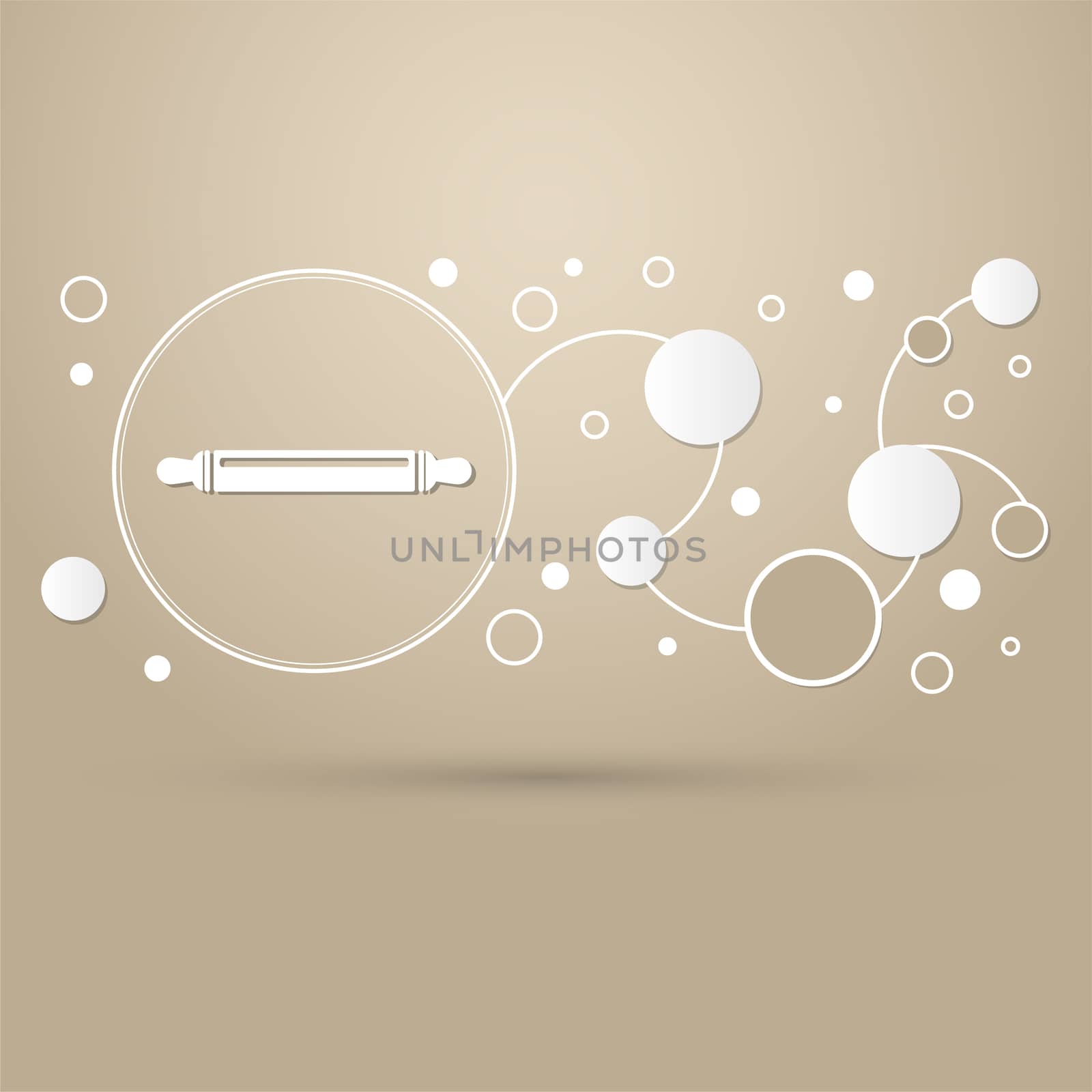 Roller, flour icon on a brown background with elegant style and modern design infographic.  by Adamchuk