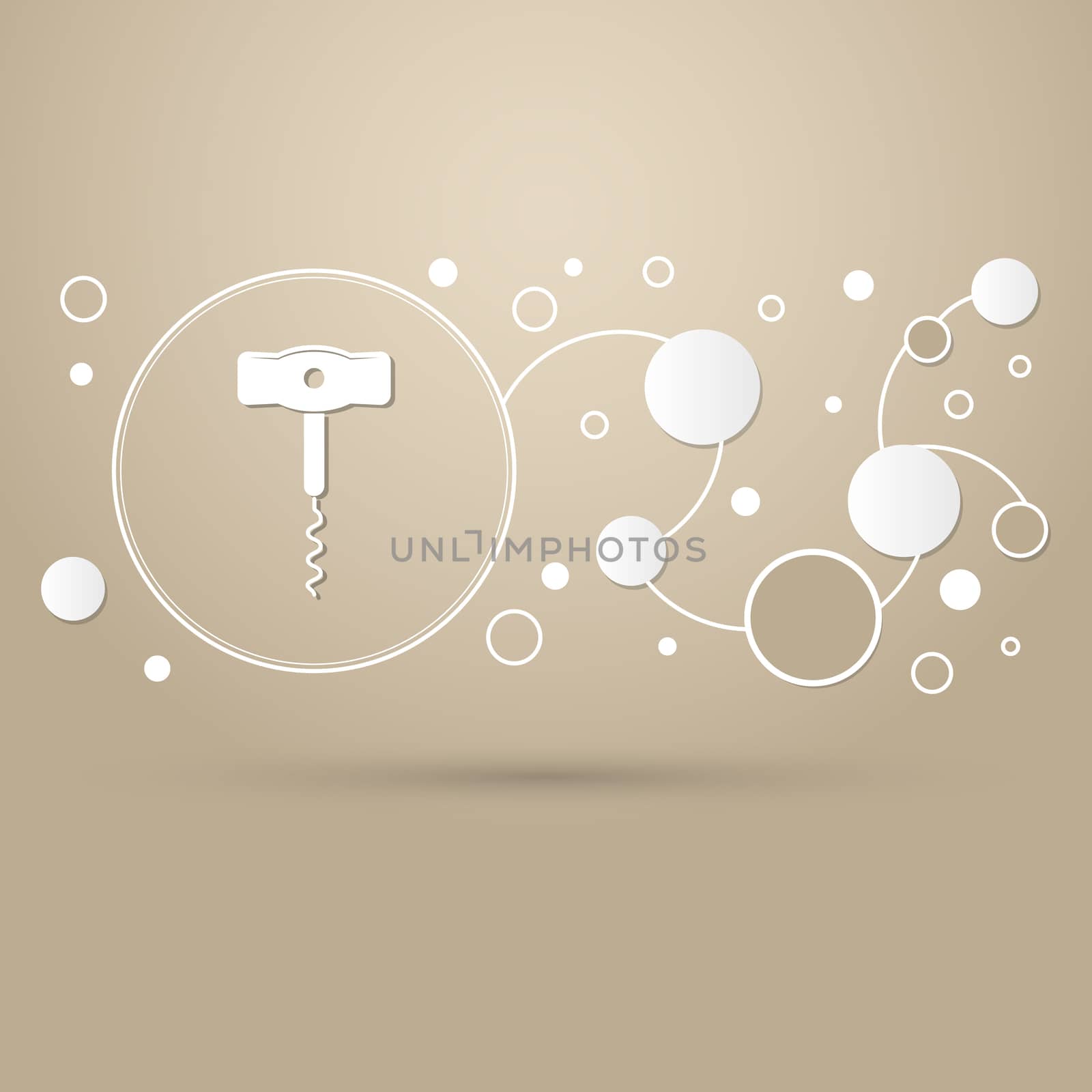 corkscrew icon on a brown background with elegant style and modern design infographic. illustration