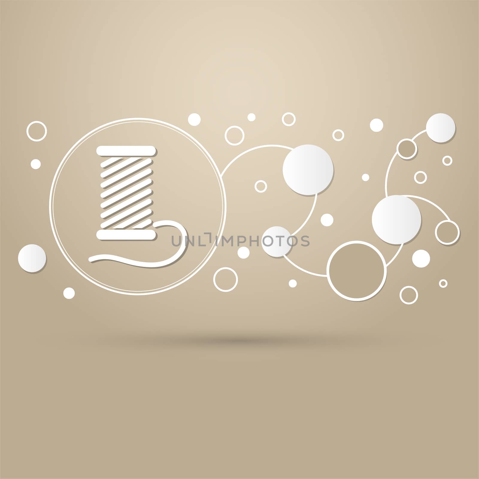 Thread Icon on a brown background with elegant style and modern design infographic. illustration