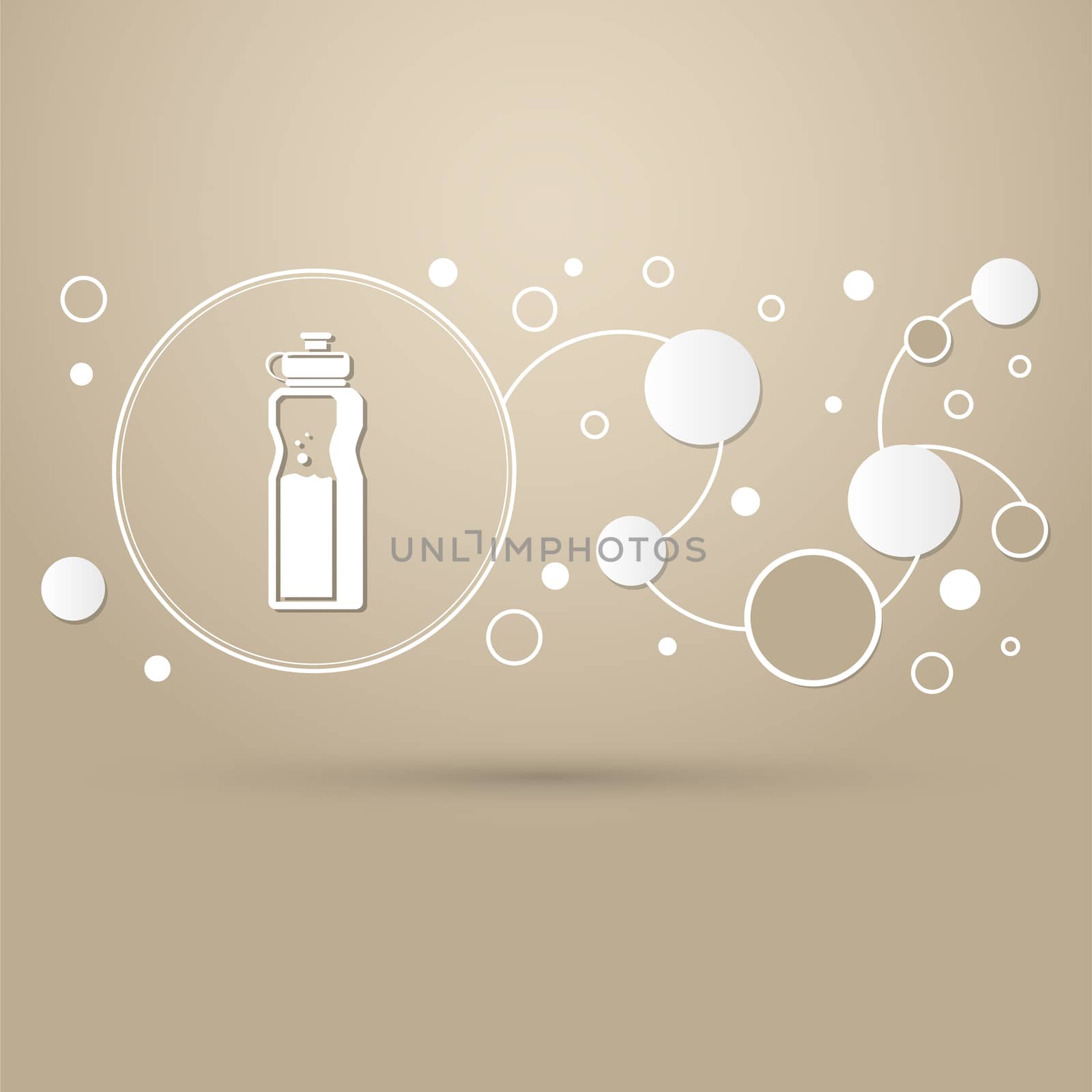 bottle of water icon on a brown background with elegant style and modern design infographic.  by Adamchuk