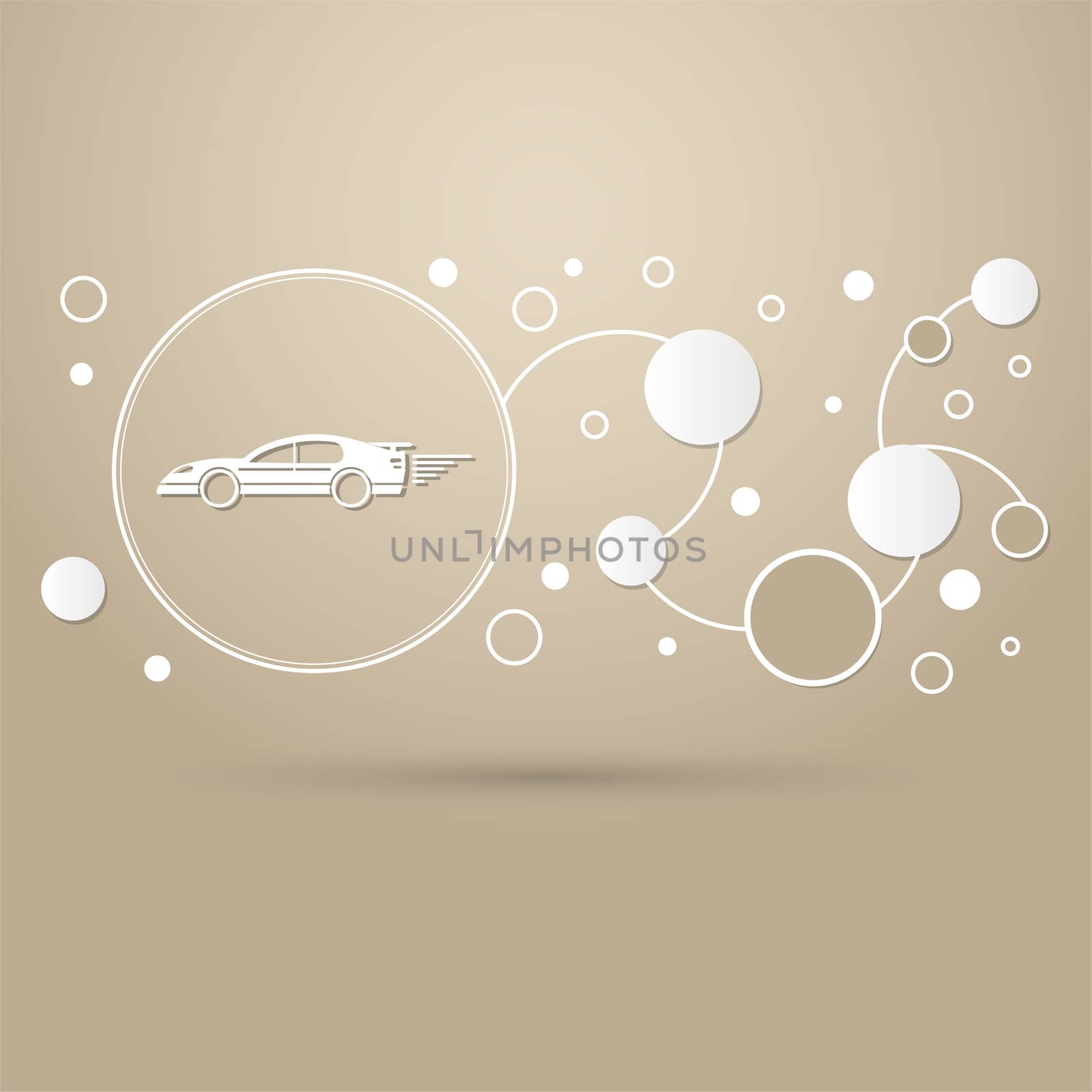 Super Car icon on a brown background with elegant style and modern design infographic.  by Adamchuk