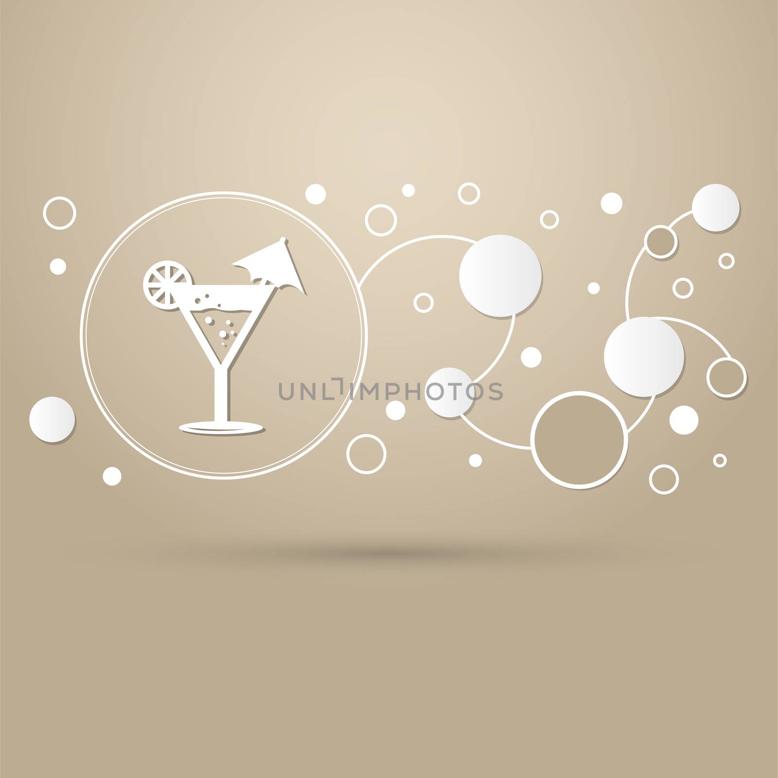 Cocktail party, martini icon on a brown background with elegant style and modern design infographic.  by Adamchuk