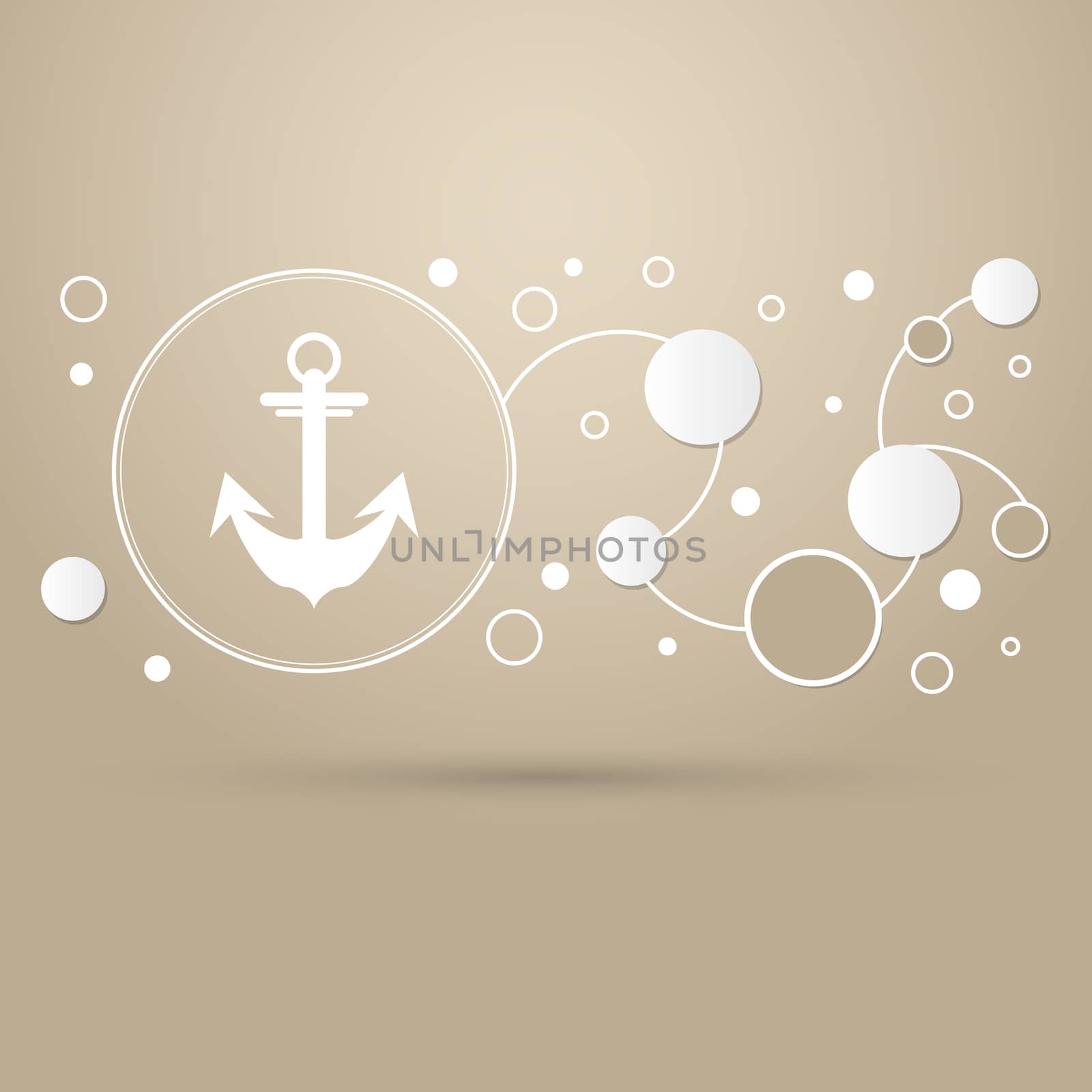 Anchor icon on a brown background with elegant style and modern design infographic. illustration
