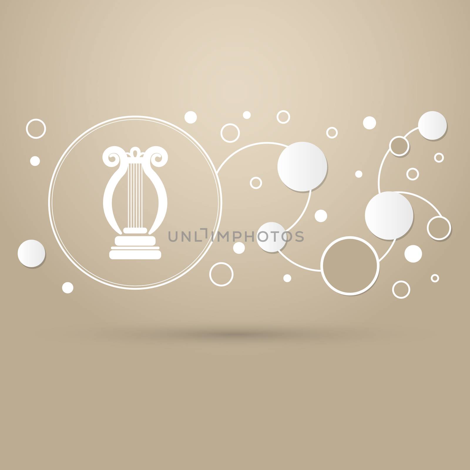 harp icon on a brown background with elegant style and modern design infographic.  by Adamchuk