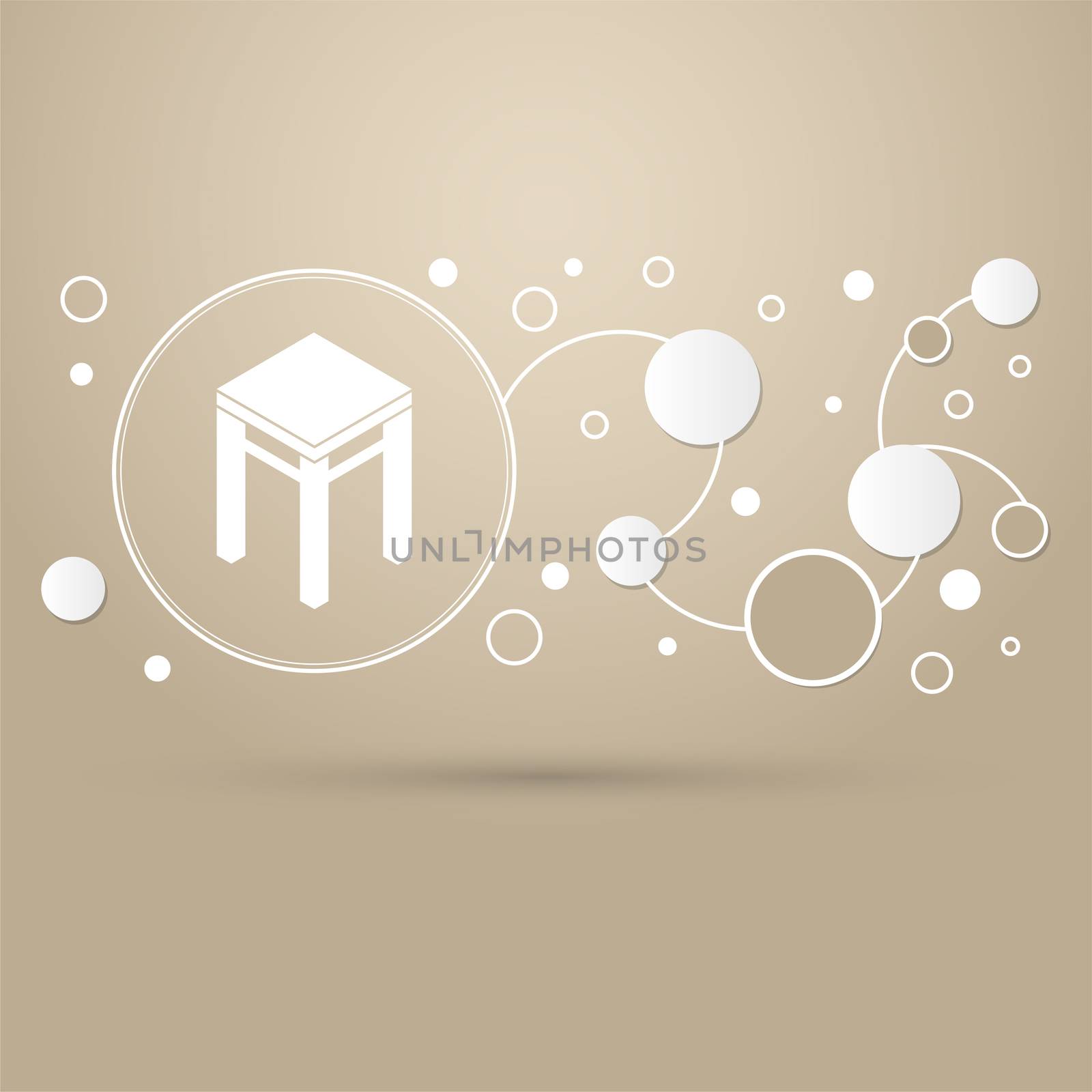 Stool icons on a brown background with elegant style and modern design infographic.  by Adamchuk