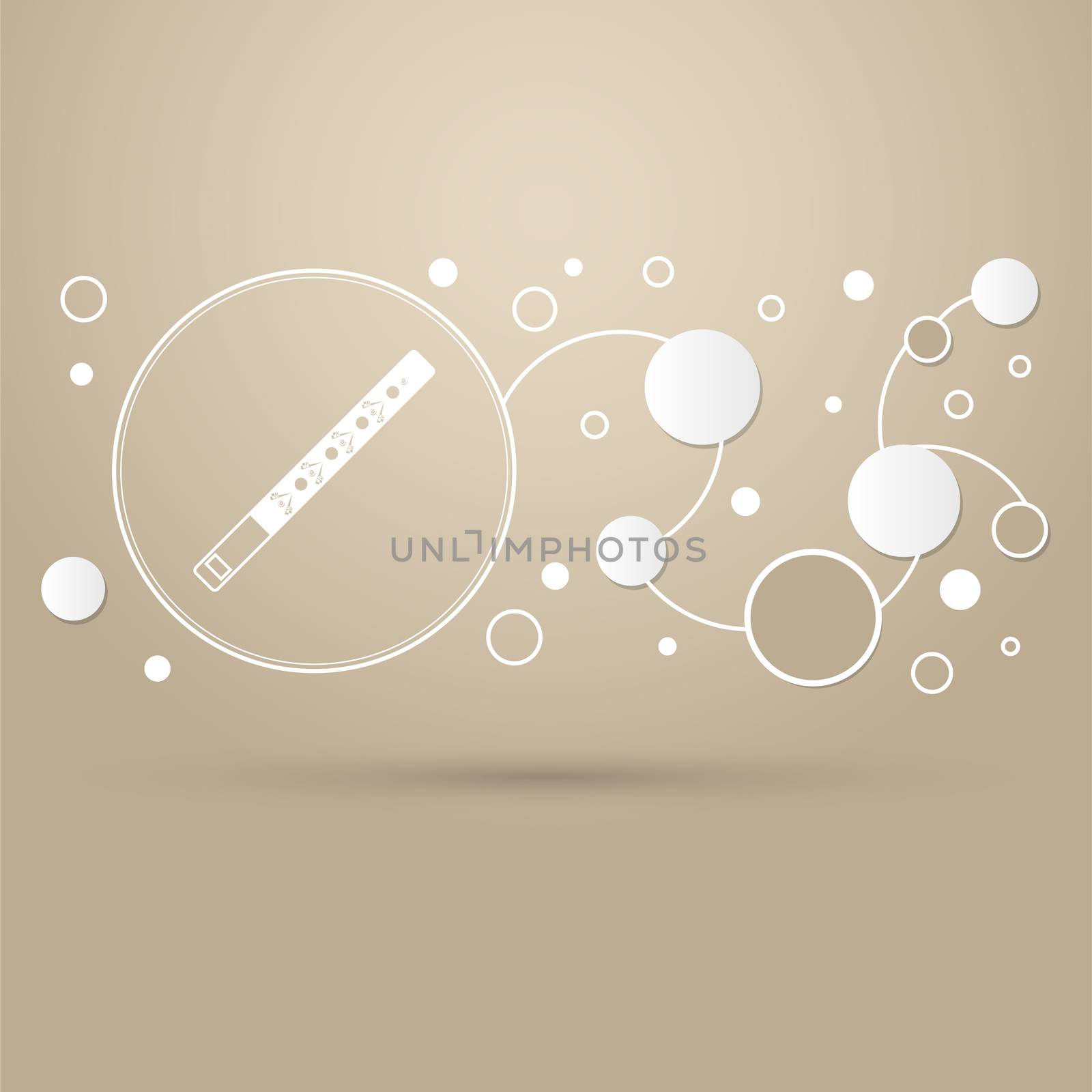 Trumpet icon on a brown background with elegant style and modern design infographic. illustration