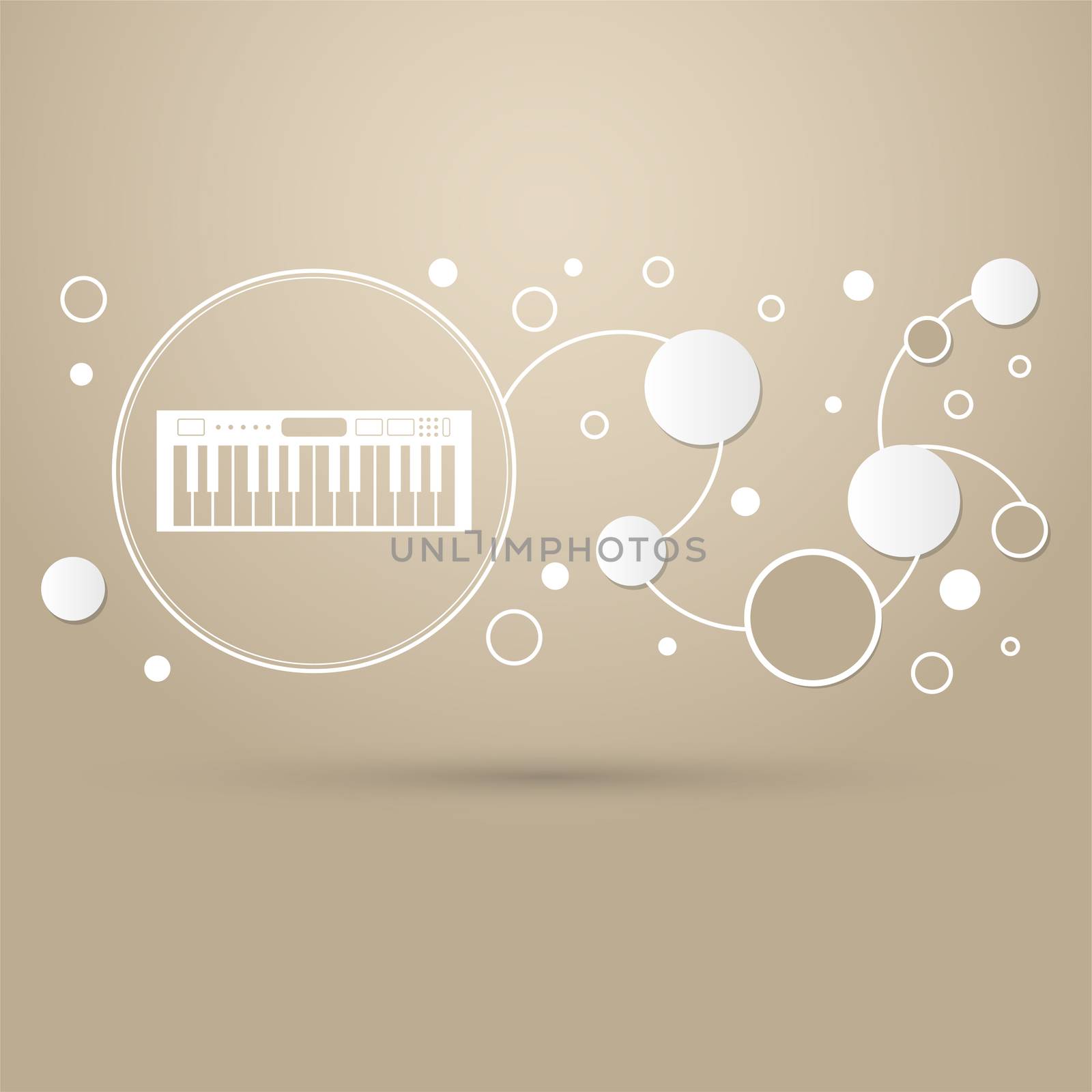 synthesizer icon on a brown background with elegant style and modern design infographic.  by Adamchuk