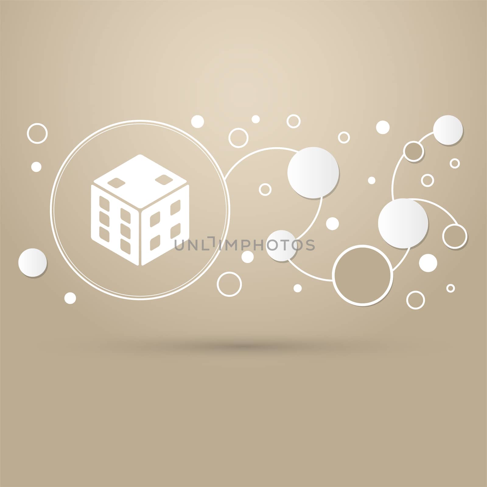 game cube icon on a brown background with elegant style and modern design infographic. illustration