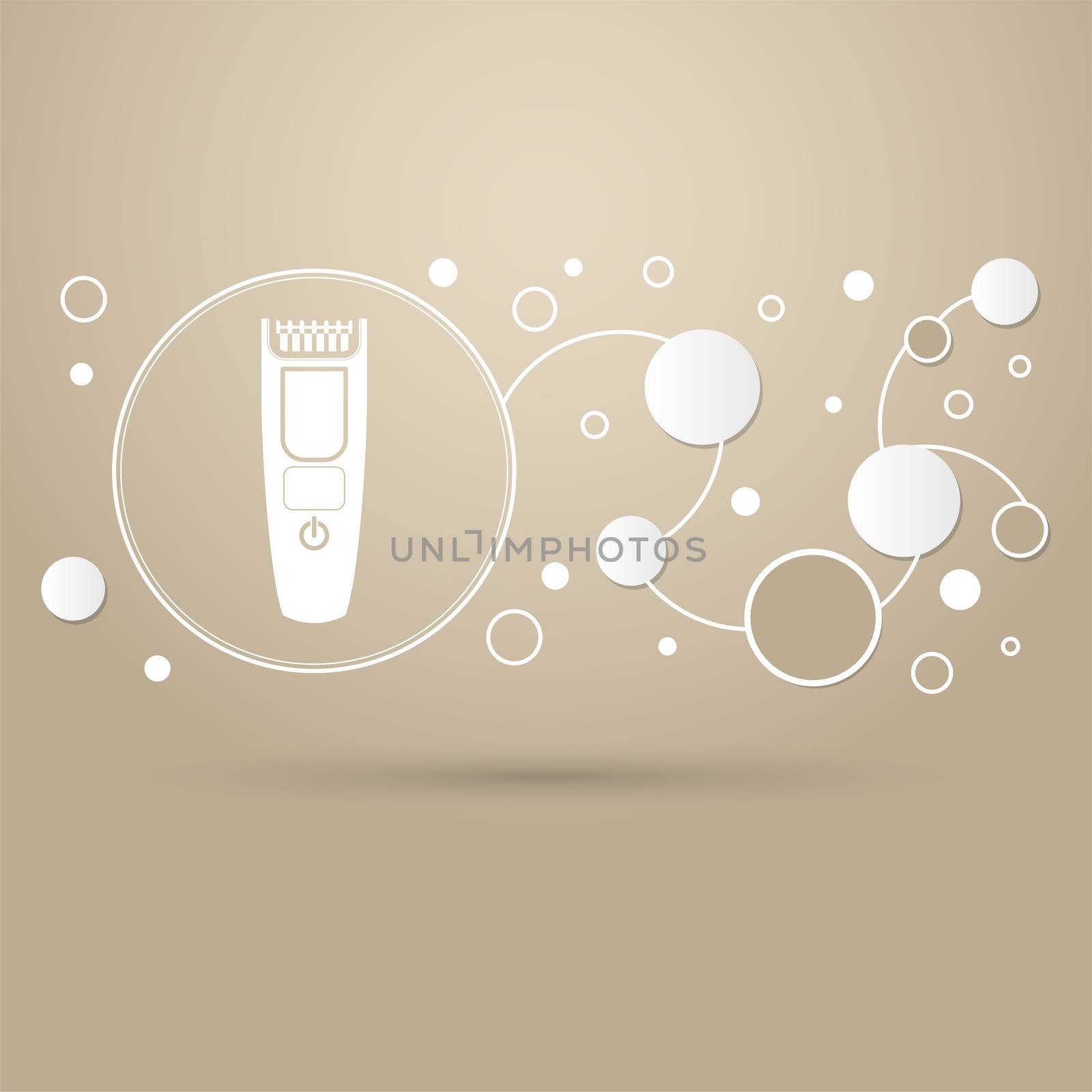 Shaver hairclipper icon on a brown background with elegant style and modern design infographic.  by Adamchuk