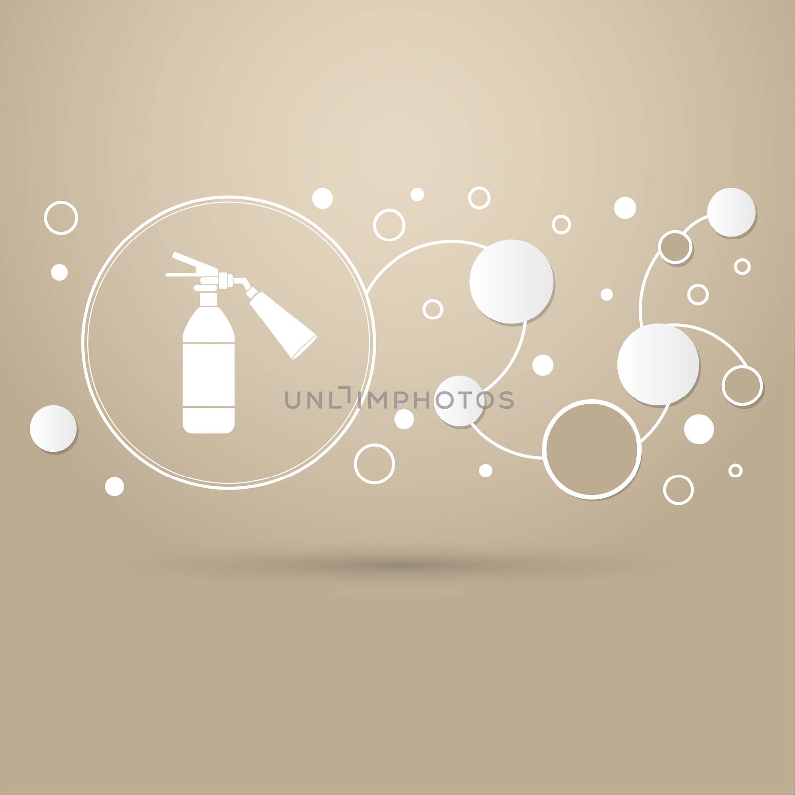 fire extinguisher Icon on a brown background with elegant style and modern design infographic.  by Adamchuk