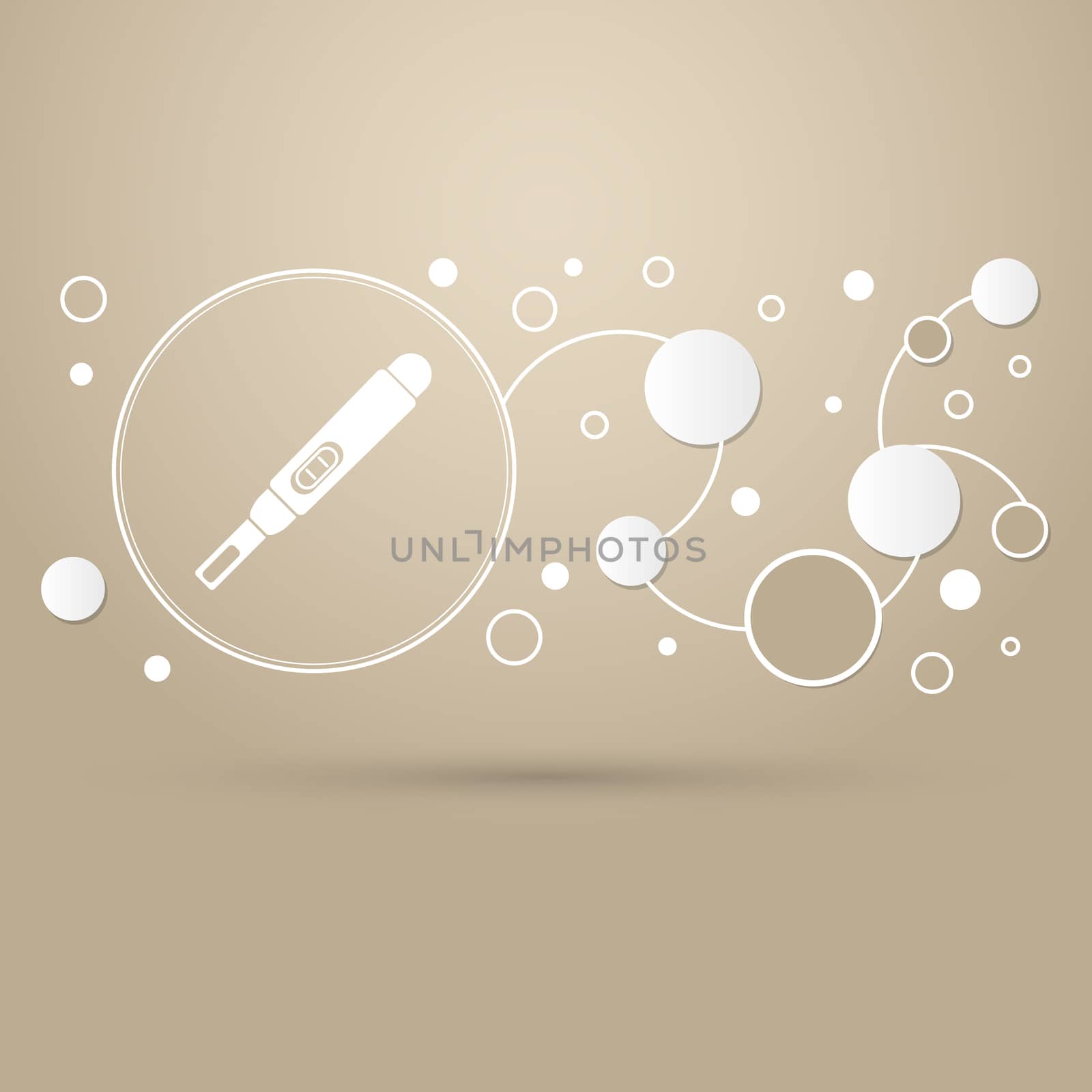 Pregnancy test icon on a brown background with elegant style and modern design infographic.  by Adamchuk