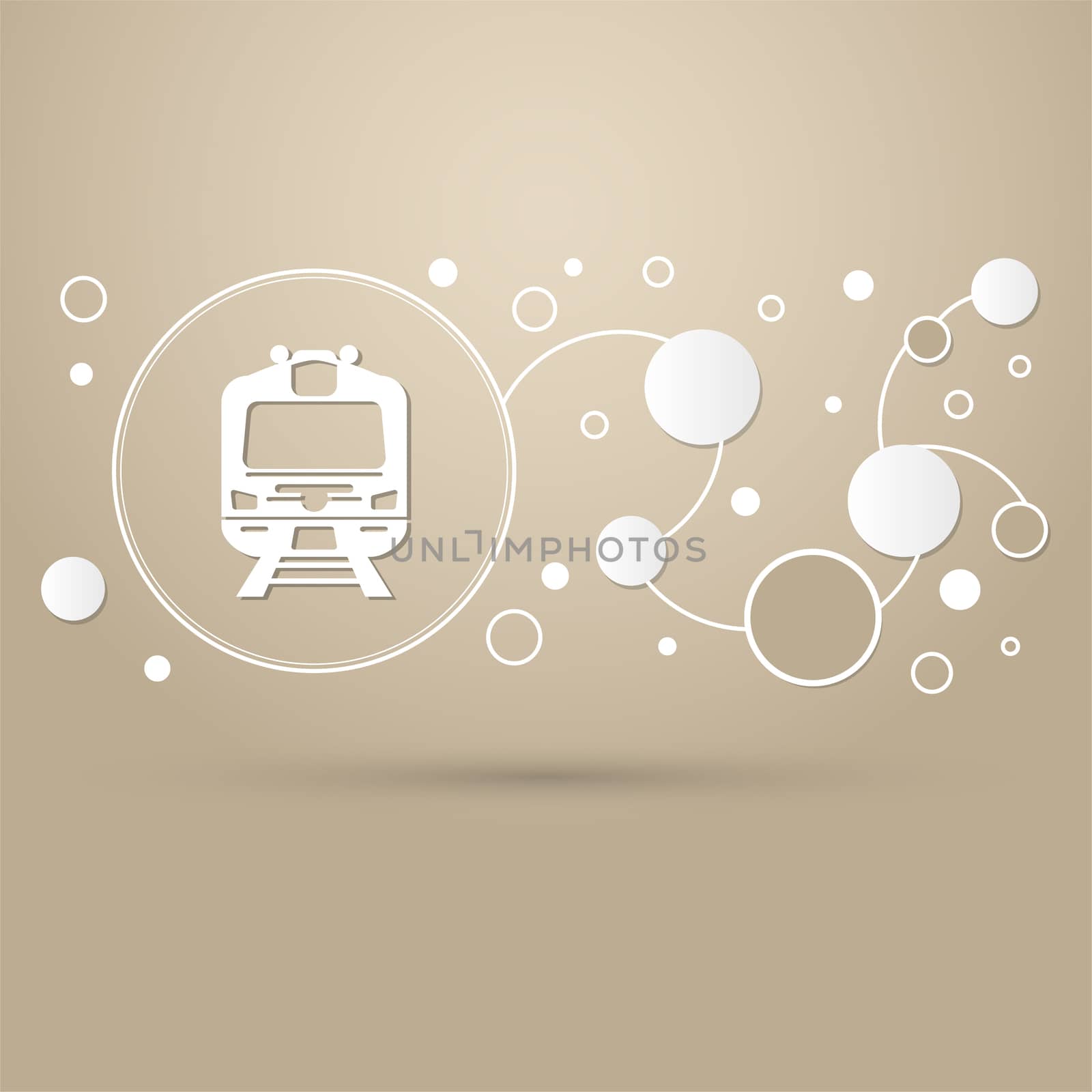 Train icon on a brown background with elegant style and modern design infographic.  by Adamchuk