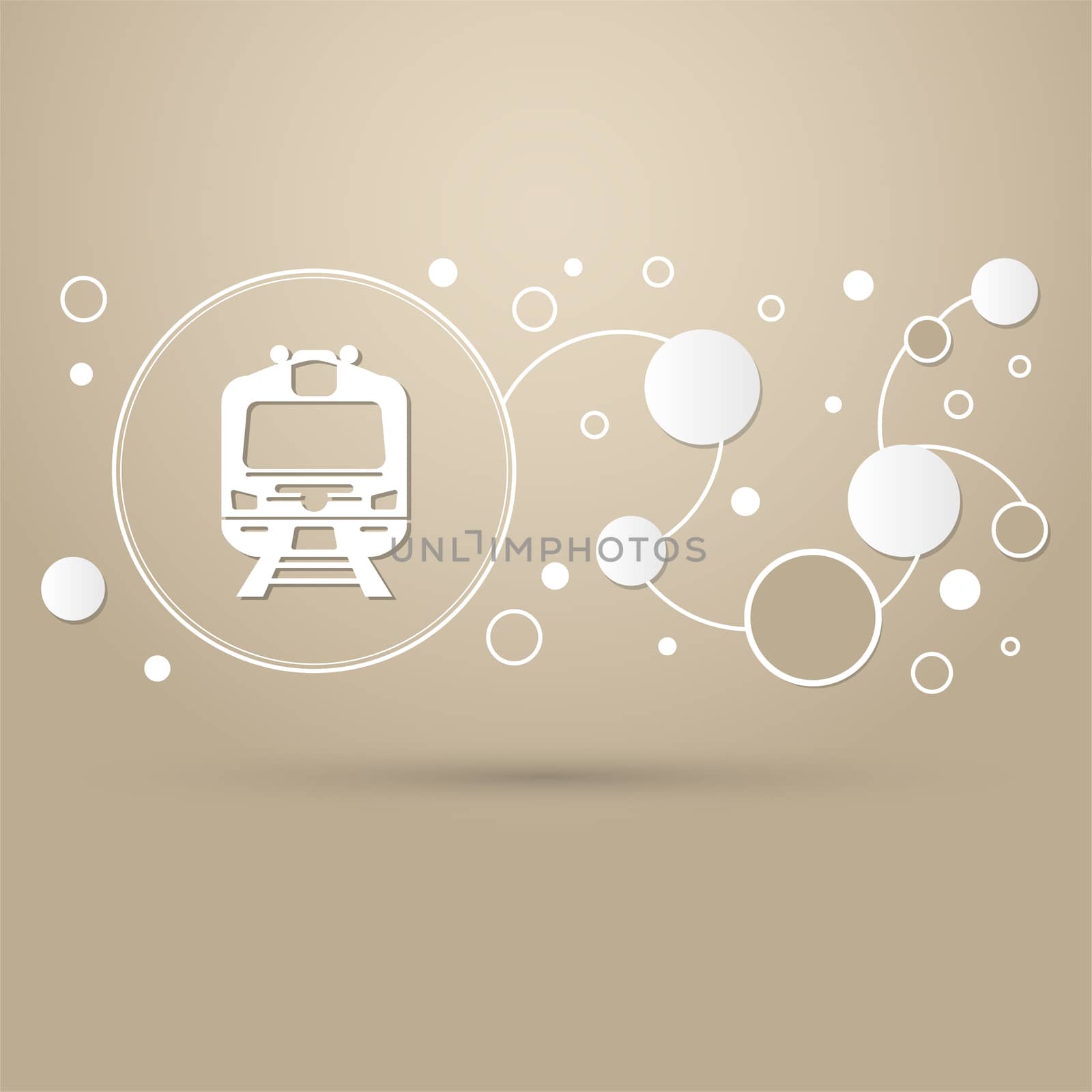 Train icon on a brown background with elegant style and modern design infographic. illustration