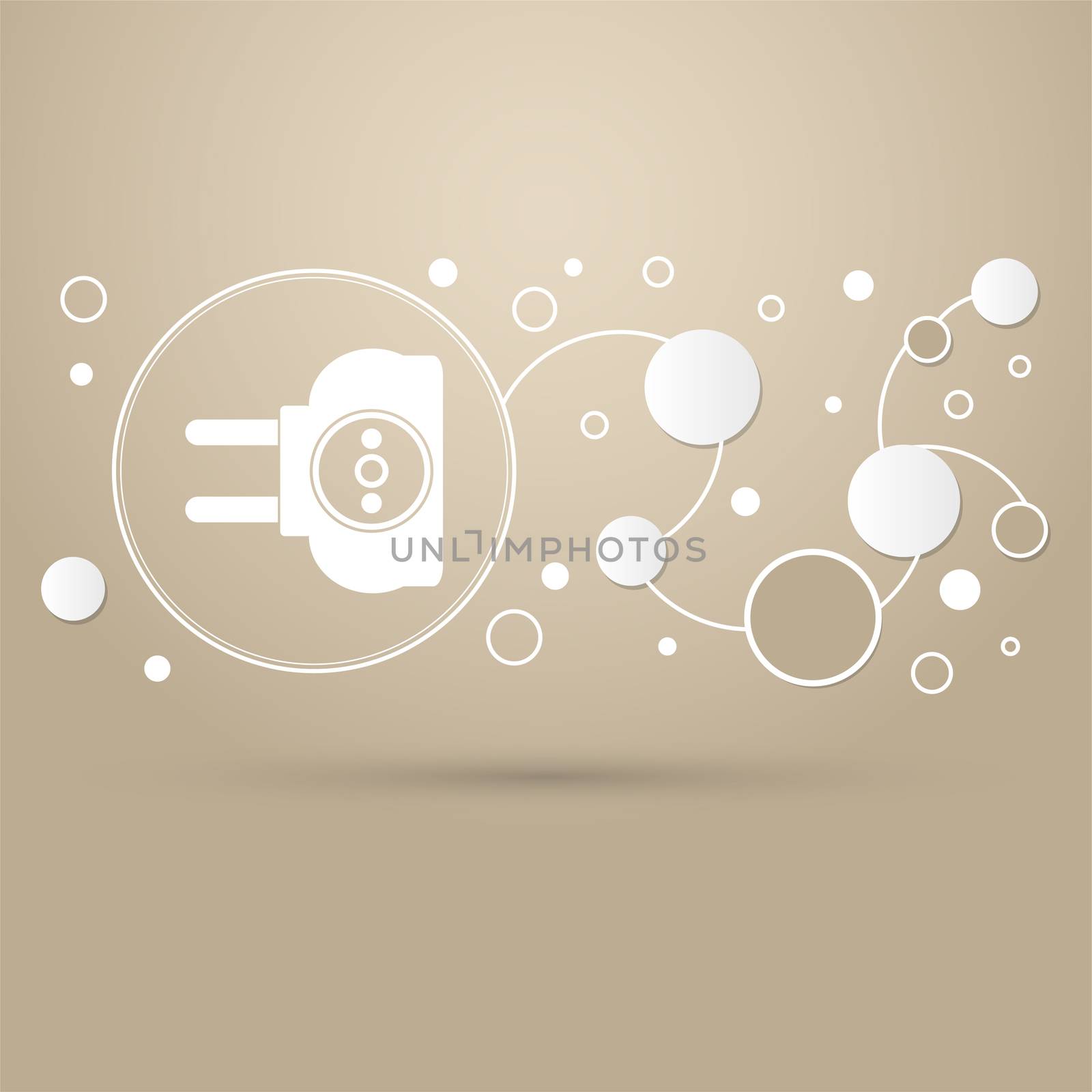 socket icon on a brown background with elegant style and modern design infographic.  by Adamchuk