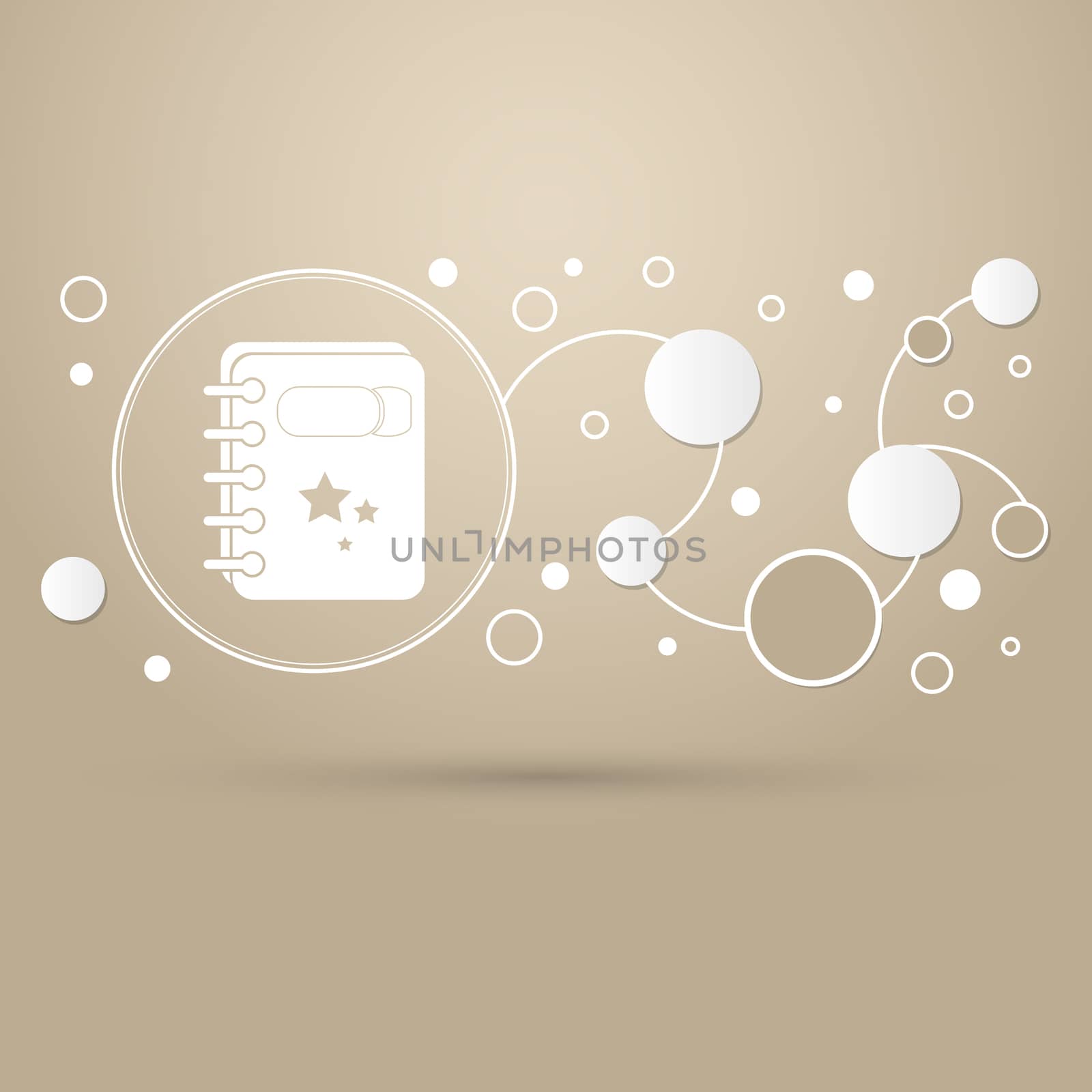 book Icon on a brown background with elegant style and modern design infographic. illustration