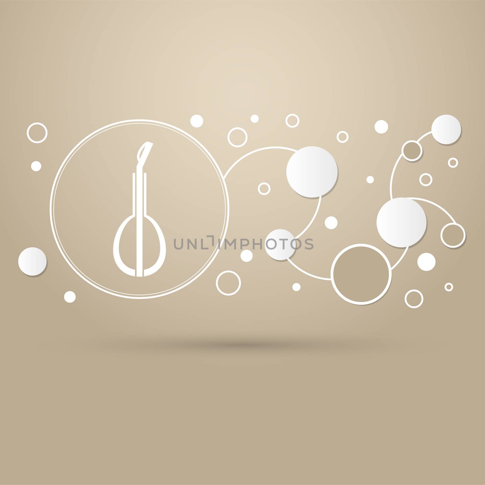Balalaika icon on a brown background with elegant style and modern design infographic. illustration