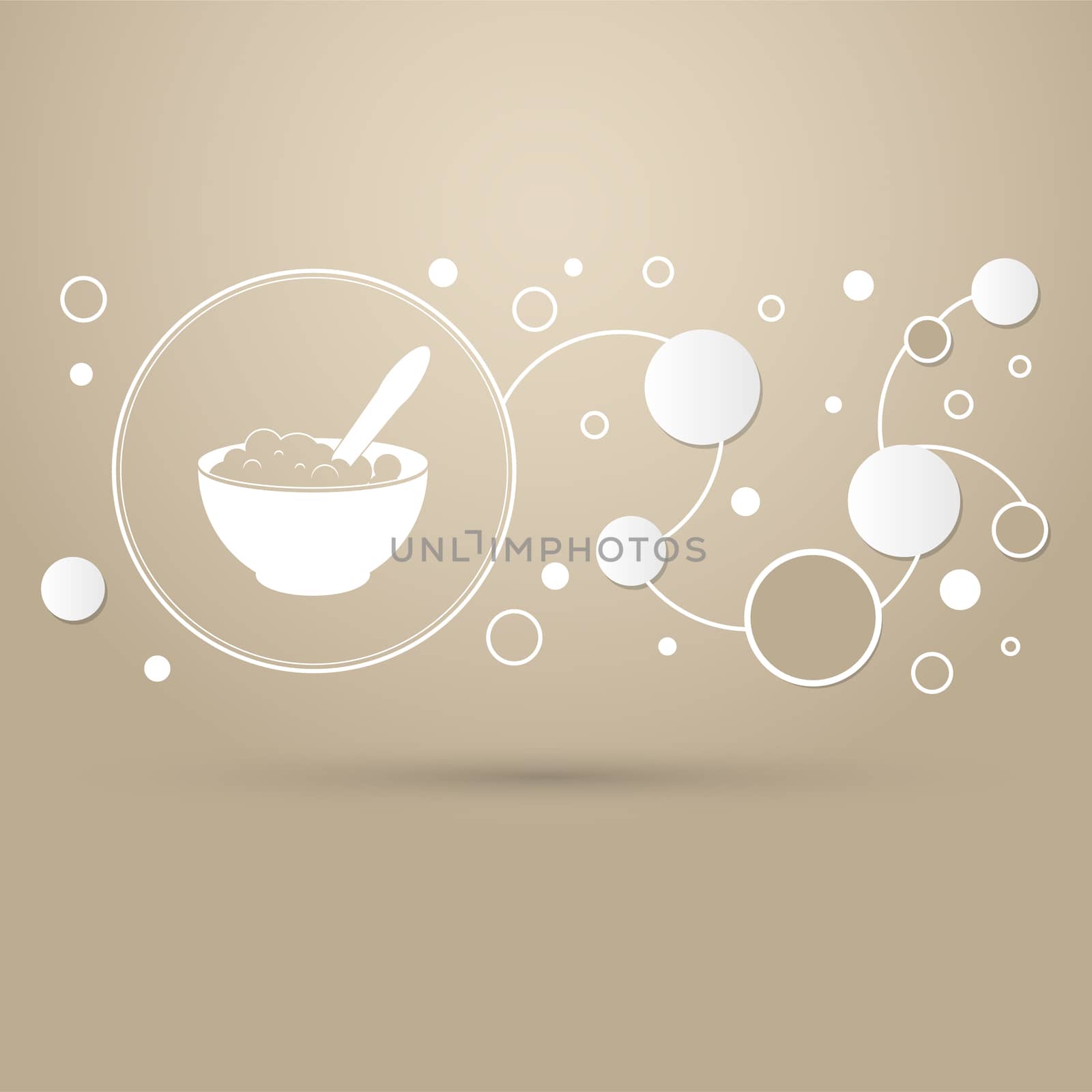 porridge icon on a brown background with elegant style and modern design infographic. illustration