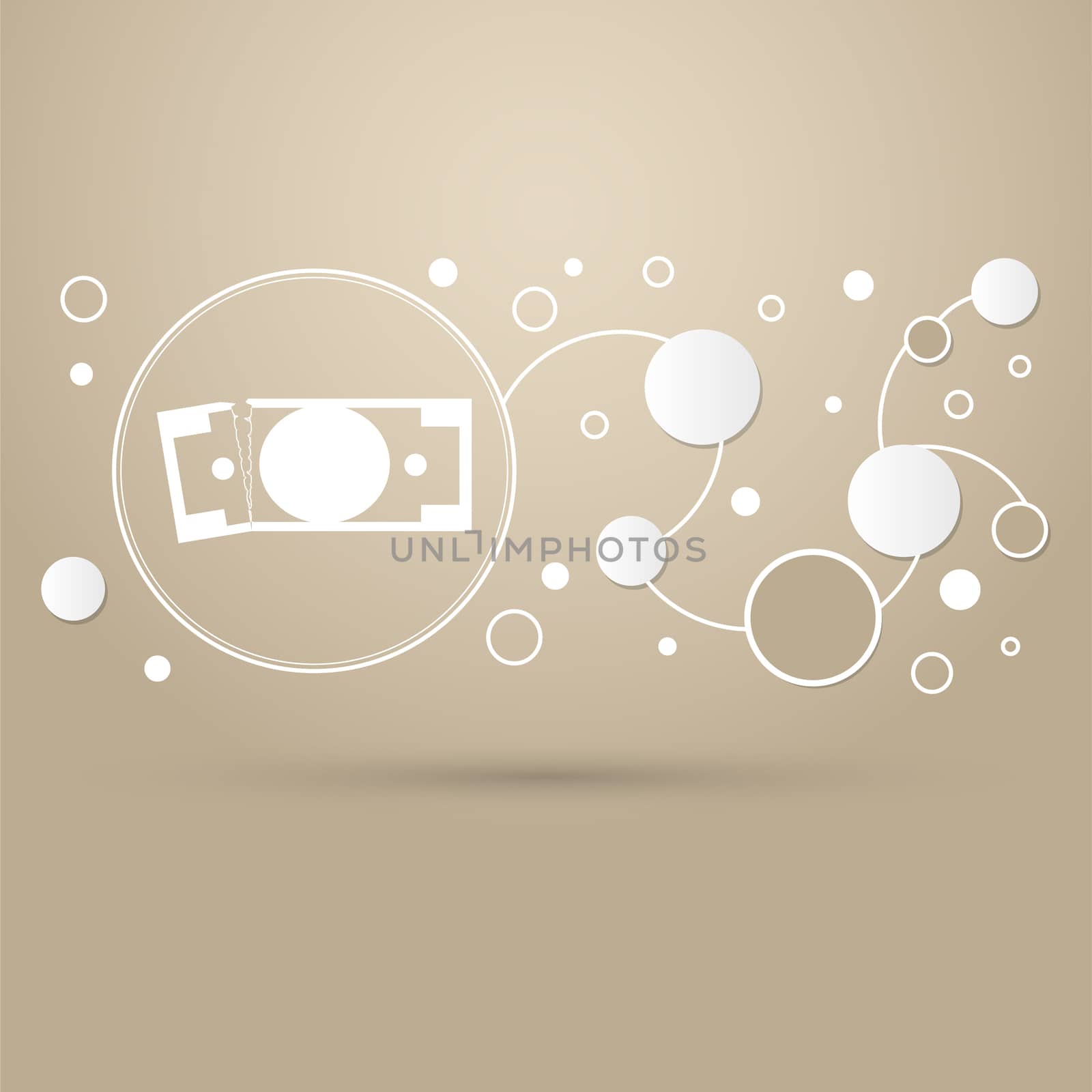 dollar icon on a brown background with elegant style and modern design infographic.  by Adamchuk