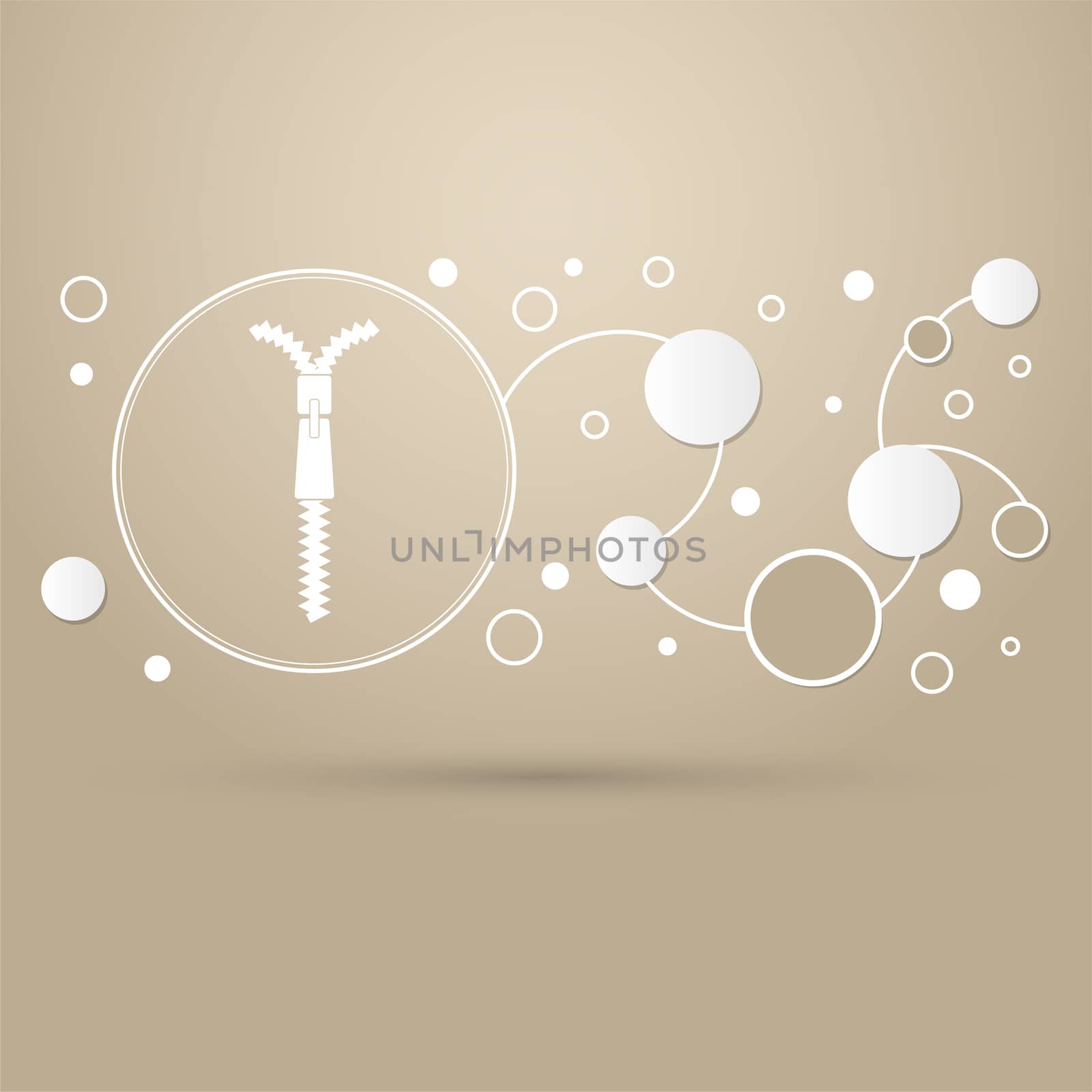 Zip icon on a brown background with elegant style and modern design infographic.  by Adamchuk