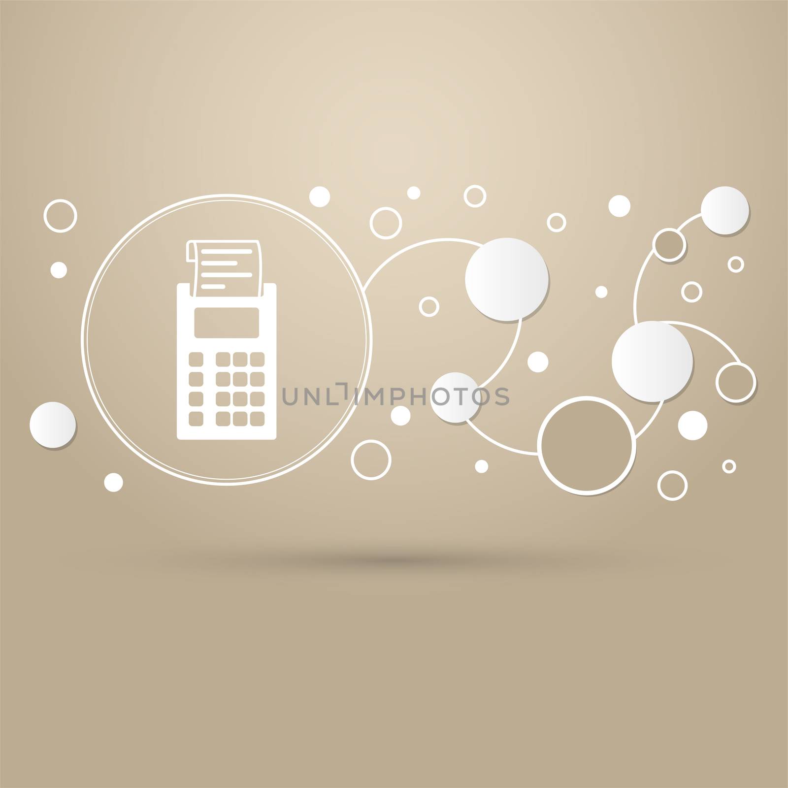 calculator icon on a brown background with elegant style and modern design infographic. illustration