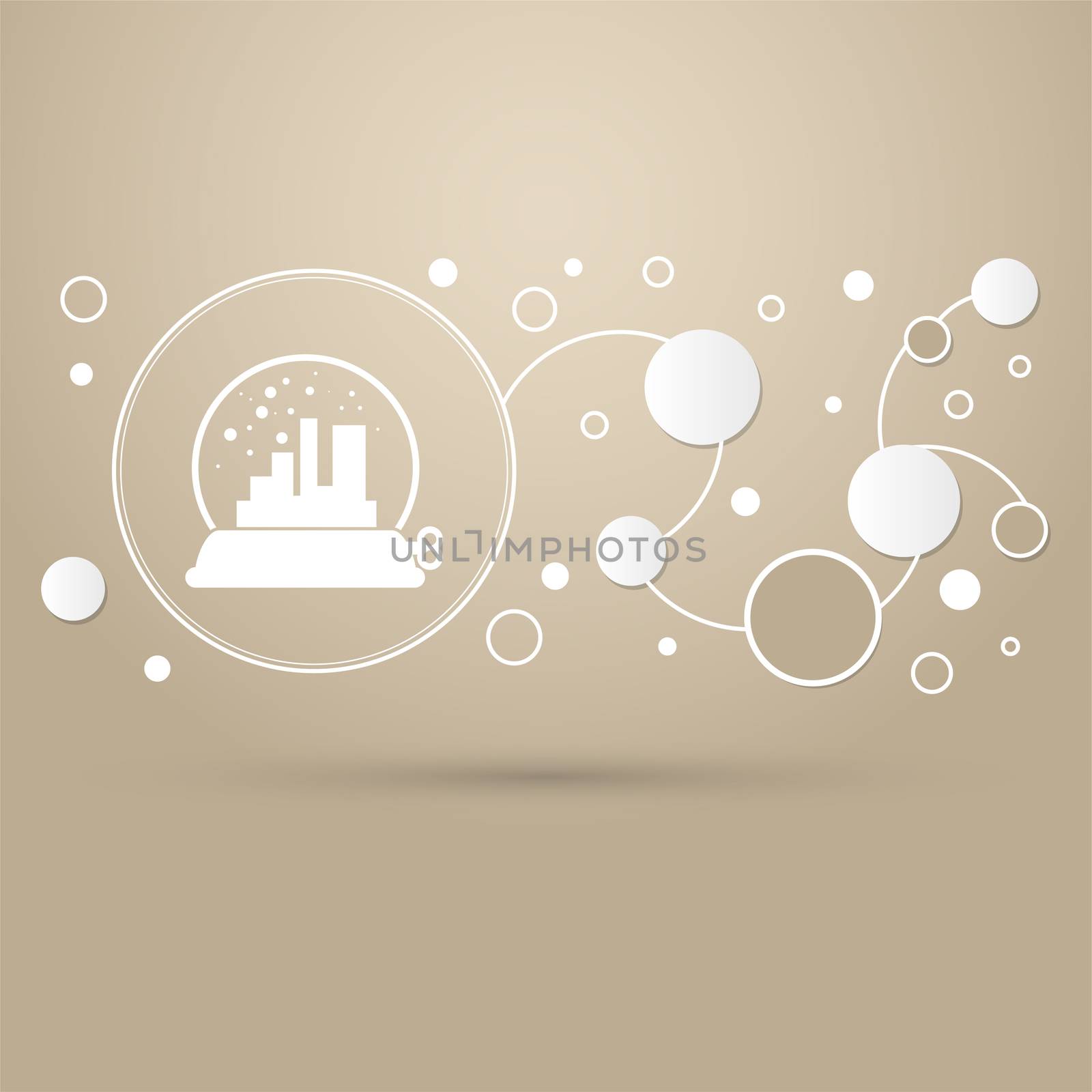 factory icon on a brown background with elegant style and modern design infographic. illustration