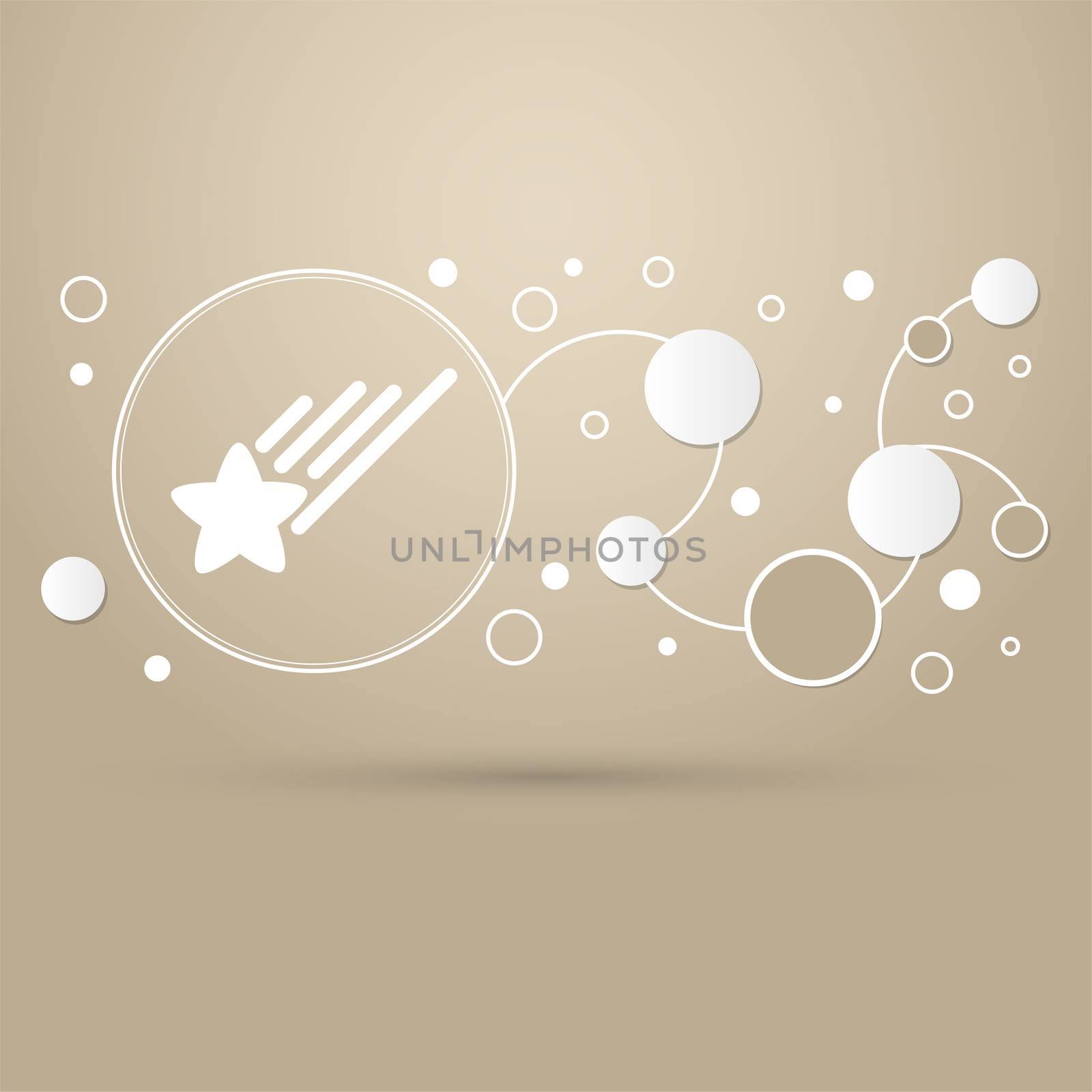 Star Icon on a brown background with elegant style and modern design infographic. illustration