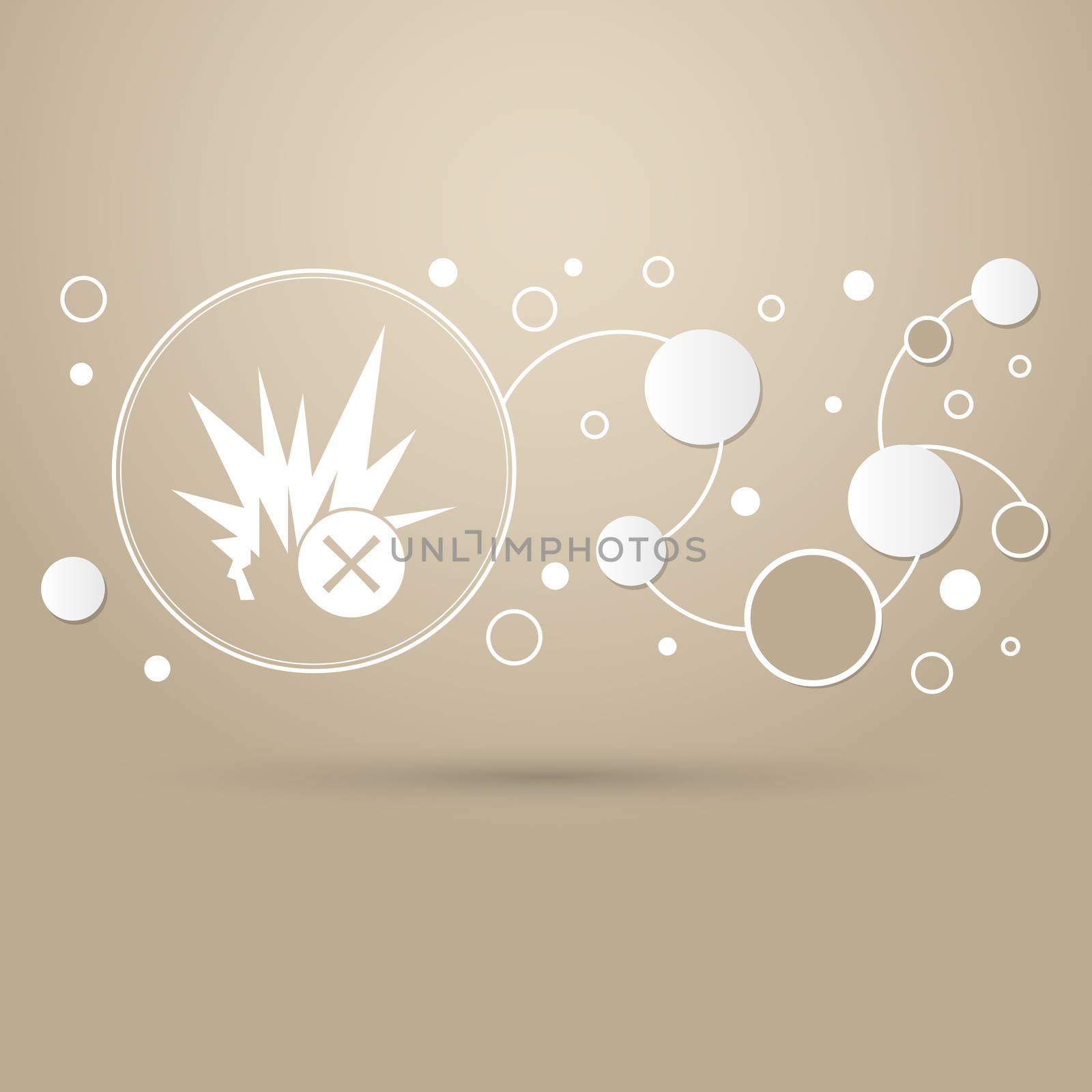 explosion icon on a brown background with elegant style and modern design infographic.  by Adamchuk