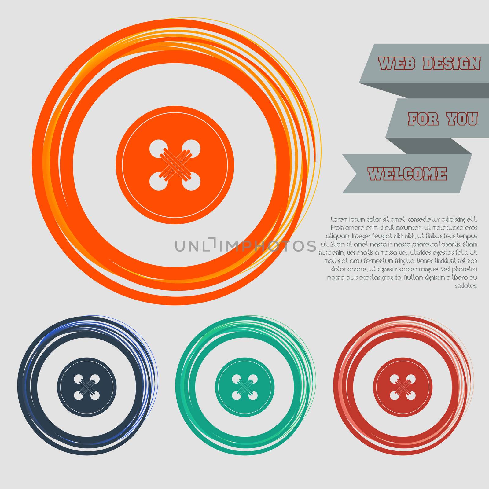 button for clothes icon on the red, blue, green, orange buttons for your website and design with space text.  by Adamchuk