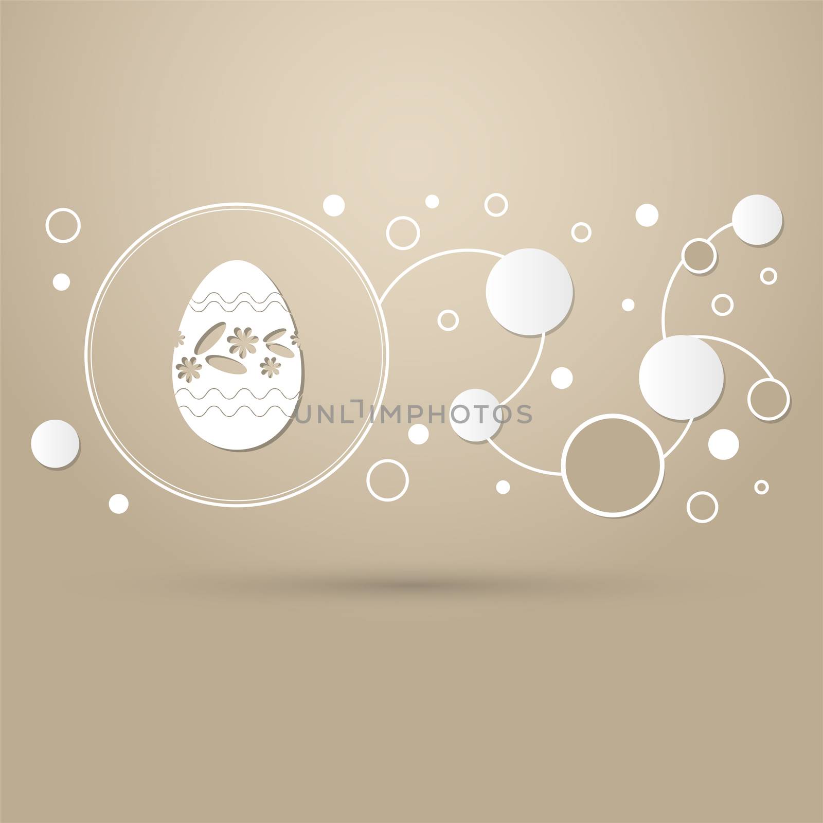 Easter egg icon on a brown background with elegant style and modern design infographic.  by Adamchuk